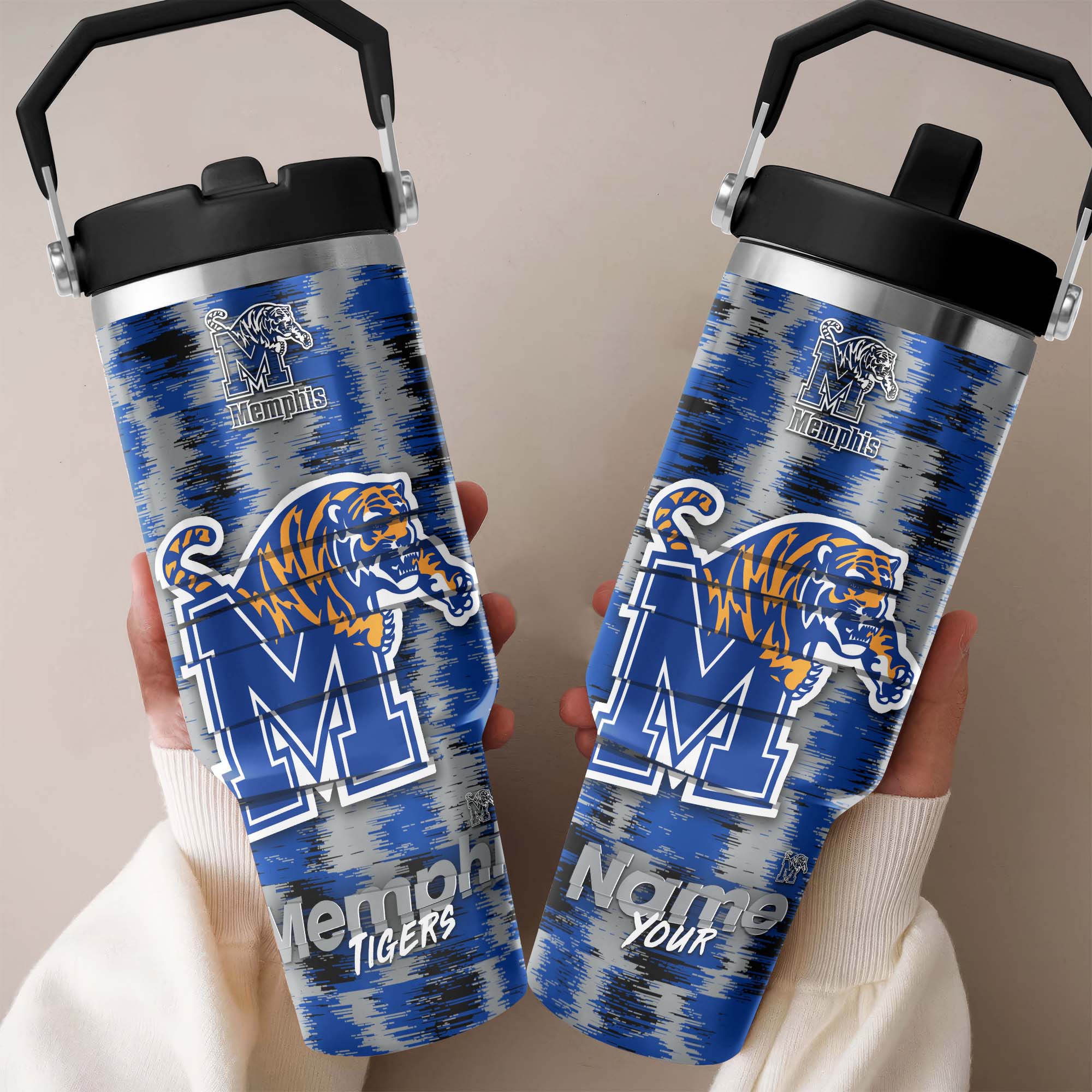 Memphis Tigers Flip Straw 30oz Tumbler Custom Your Name, Sport Flip Straw 30oz Tumbler, Fan Gifts  EHIVM-0124663