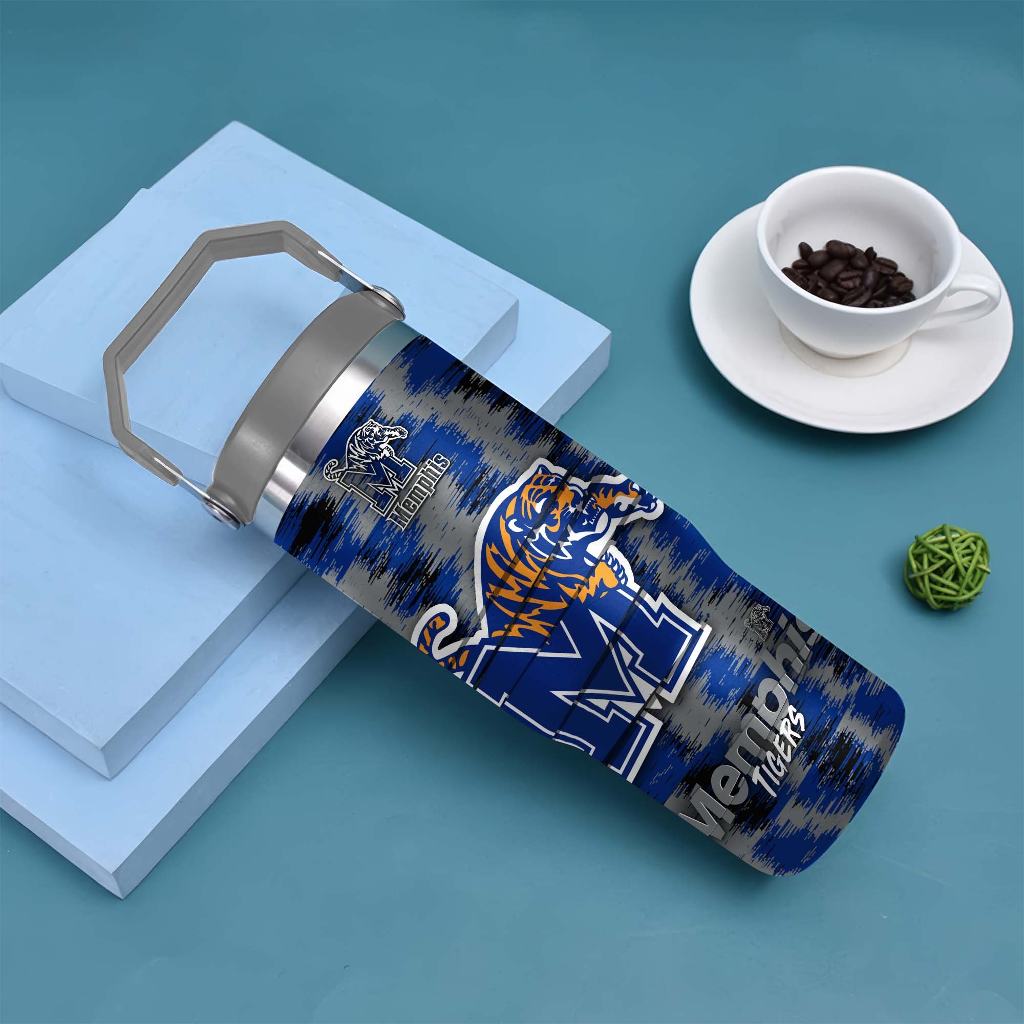 Alternative view of Memphis Tigers Flip Straw 30oz Tumbler Custom Your Name, Sport Flip Straw 30oz Tumbler, Fan Gifts  EHIVM-0124663