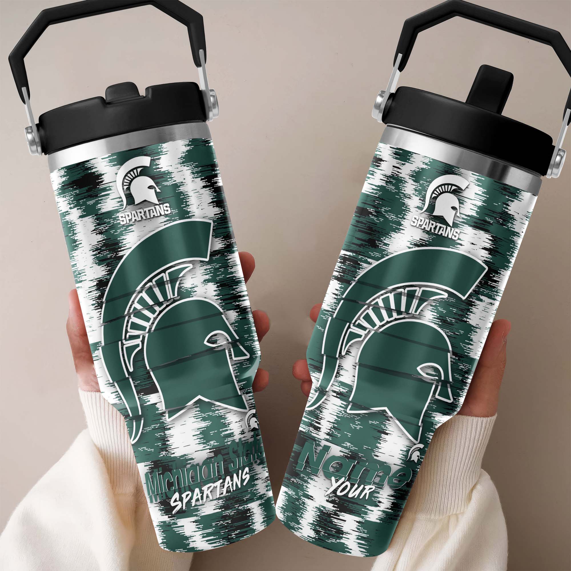 Michigan State Spartans Flip Straw 30oz Tumbler Custom Your Name, Sport Flip Straw 30oz Tumbler, Fan Gifts  EHIVM-0124663