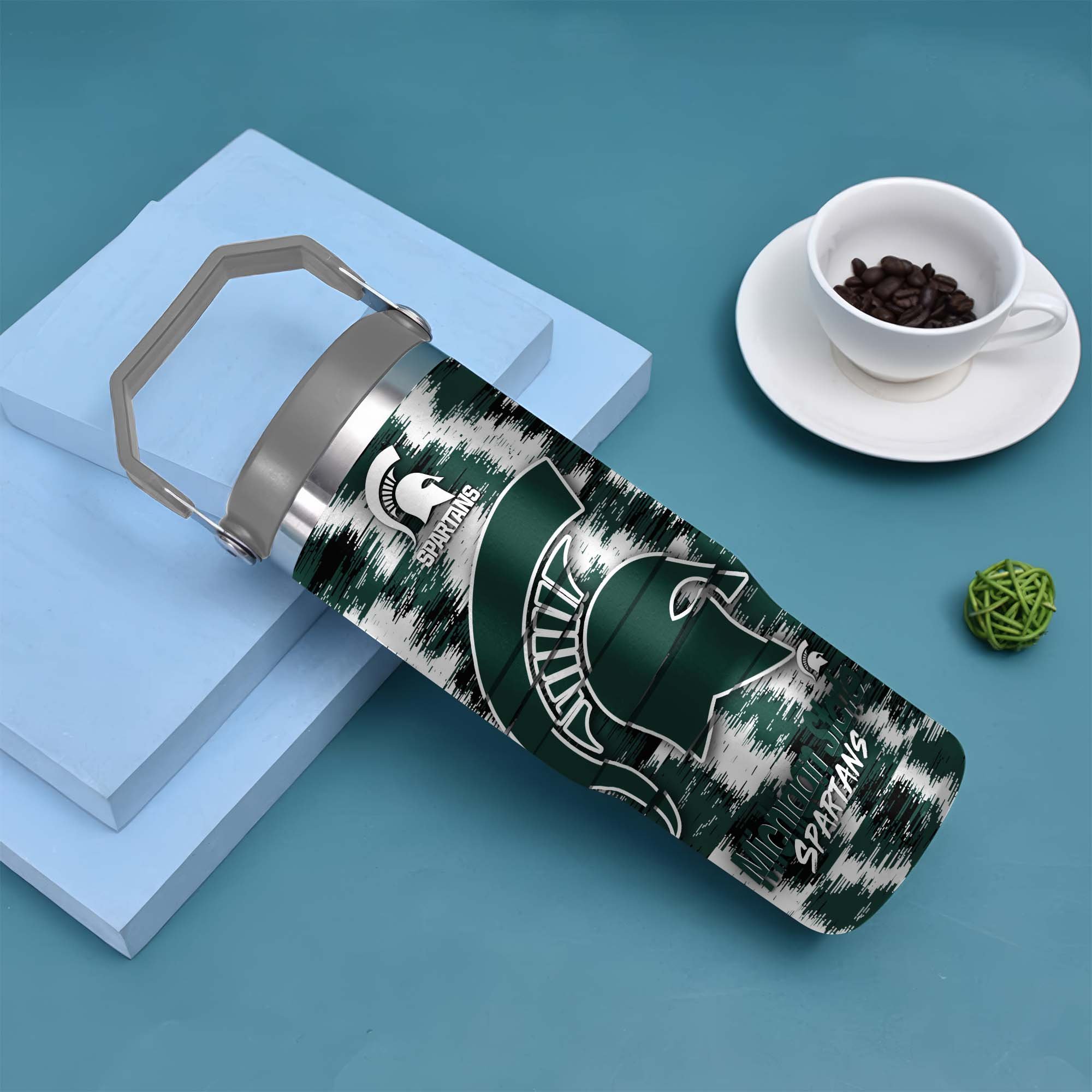 Alternative view of Michigan State Spartans Flip Straw 30oz Tumbler Custom Your Name, Sport Flip Straw 30oz Tumbler, Fan Gifts  EHIVM-0124663