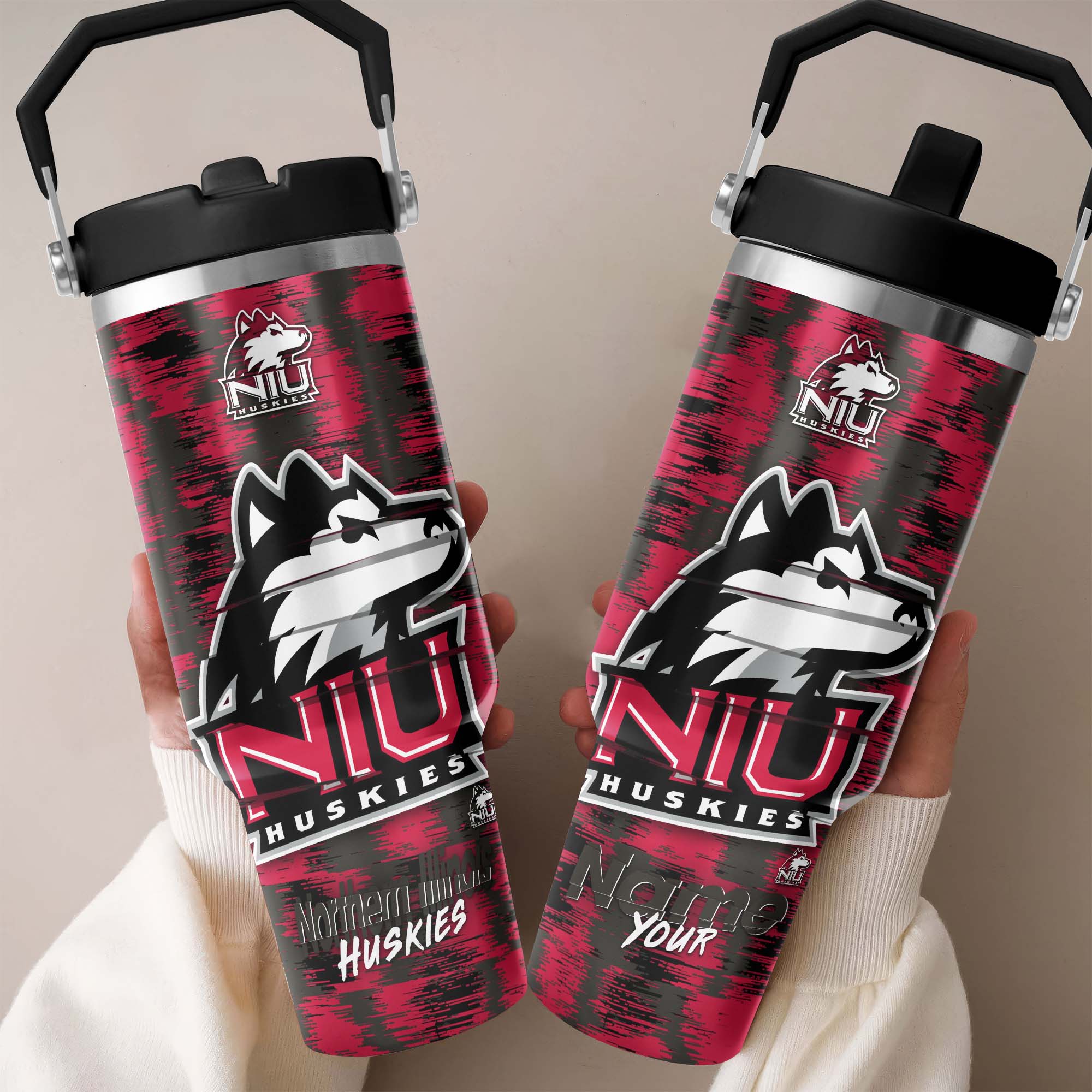 Northern Illinois Huskies Flip Straw 30oz Tumbler Custom Your Name, Sport Flip Straw 30oz Tumbler, Fan Gifts  EHIVM-0124663
