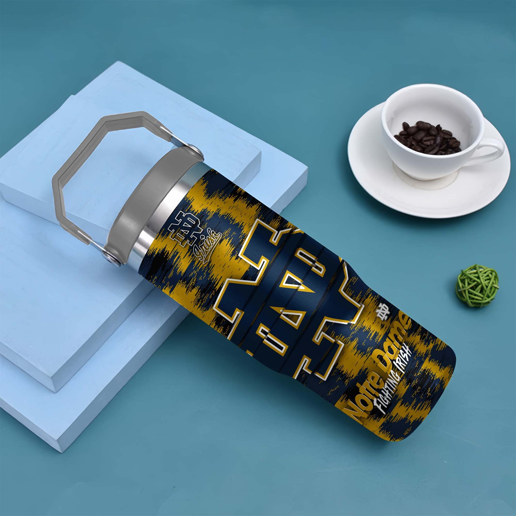 Alternative view of Notre Dame Fighting Irish Flip Straw 30oz Tumbler Custom Your Name, Sport Flip Straw 30oz Tumbler, Fan Gifts  EHIVM-0124663