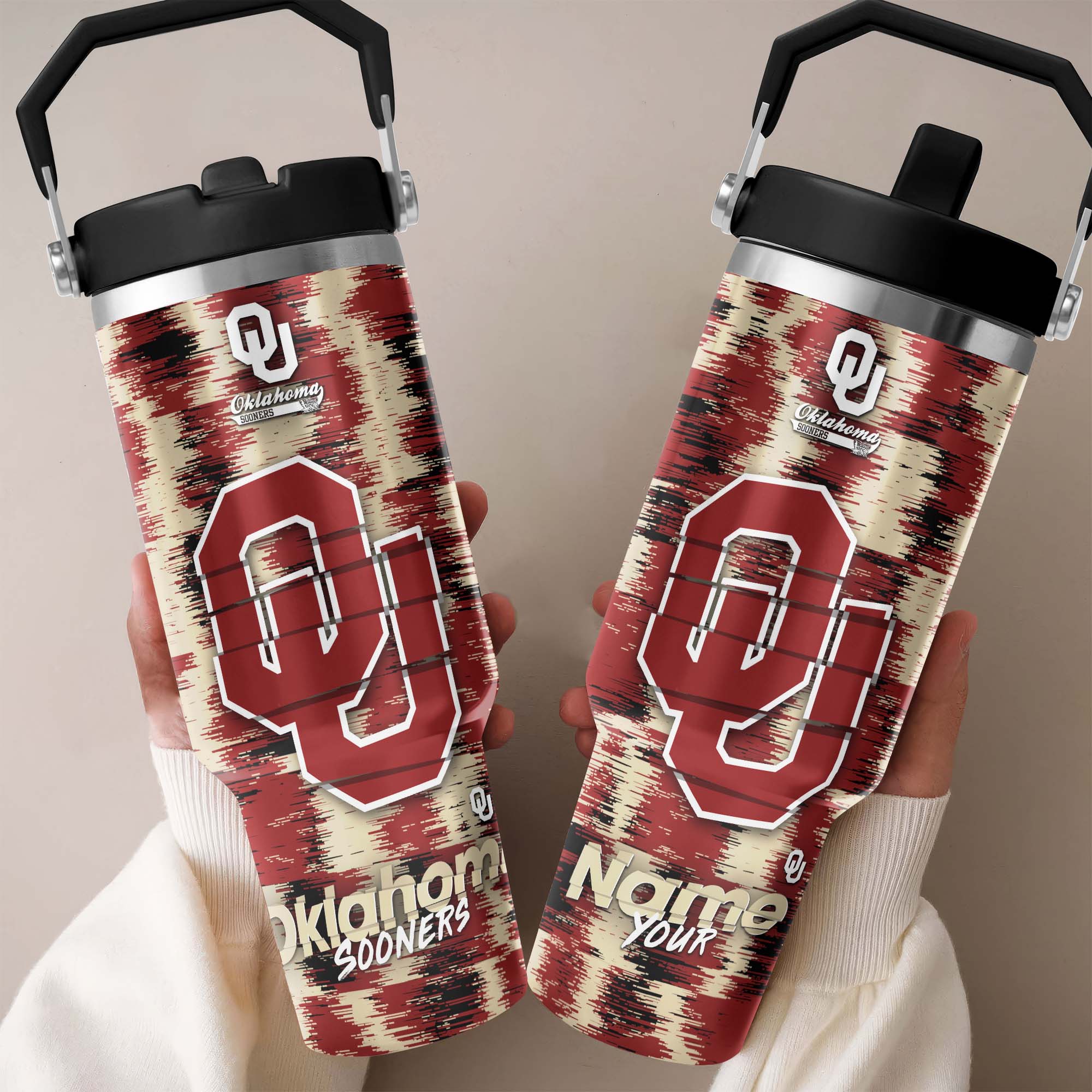 Oklahoma Sooners Flip Straw 30oz Tumbler Custom Your Name, Sport Flip Straw 30oz Tumbler, Fan Gifts  EHIVM-0124663