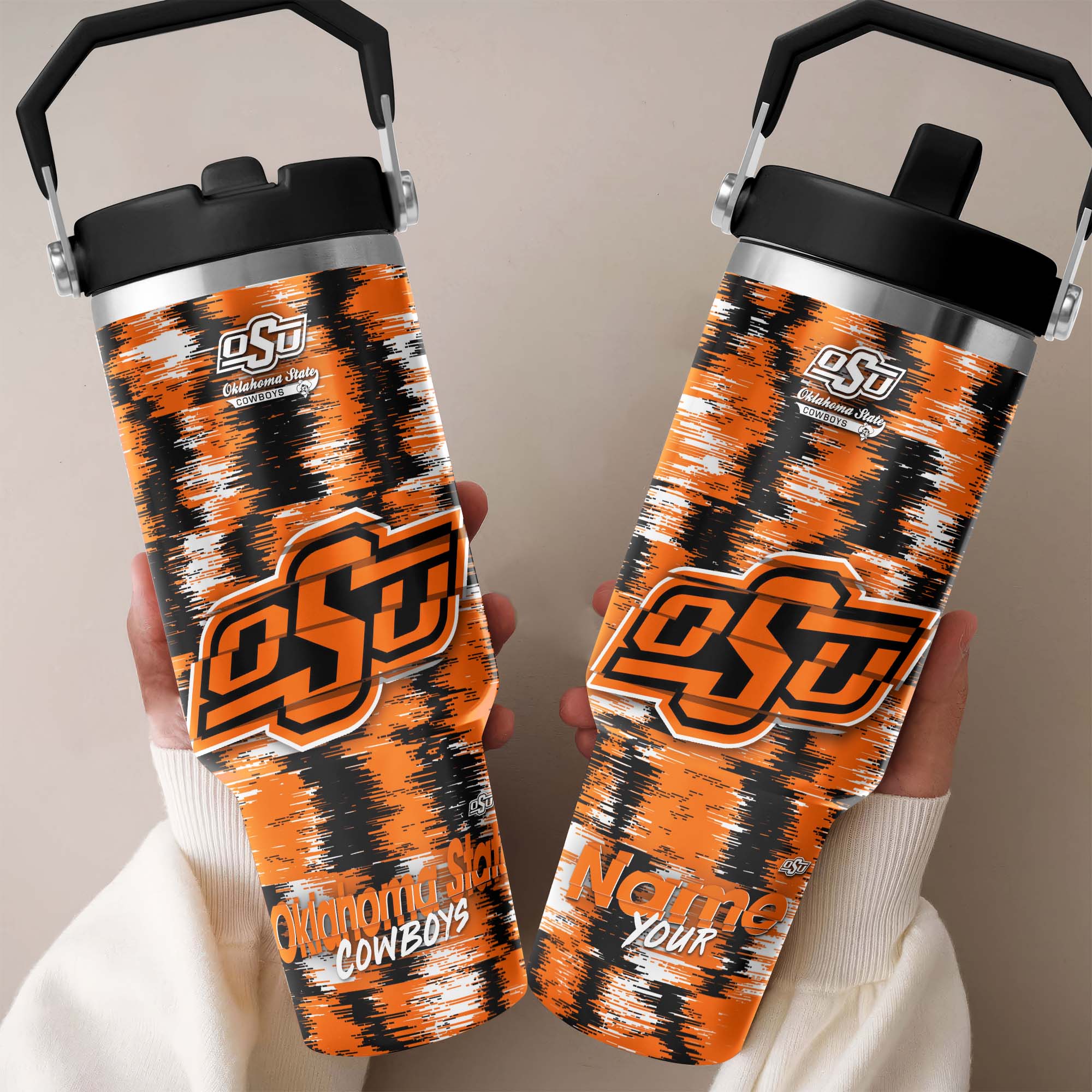 Oklahoma State Cowboys Flip Straw 30oz Tumbler Custom Your Name, Sport Flip Straw 30oz Tumbler, Fan Gifts  EHIVM-0124663