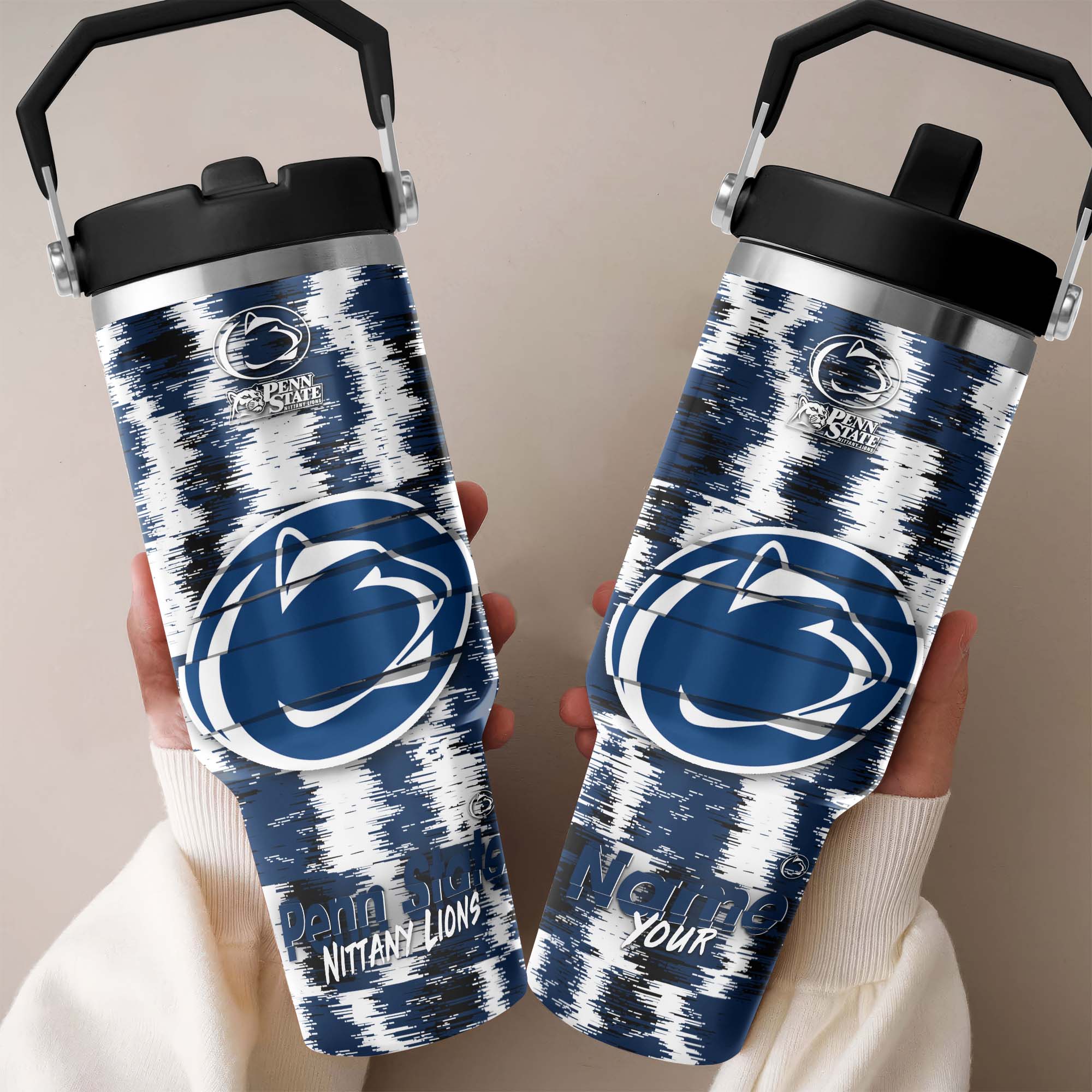 Penn State Nittany Lions Flip Straw 30oz Tumbler Custom Your Name, Sport Flip Straw 30oz Tumbler, Fan Gifts  EHIVM-0124663