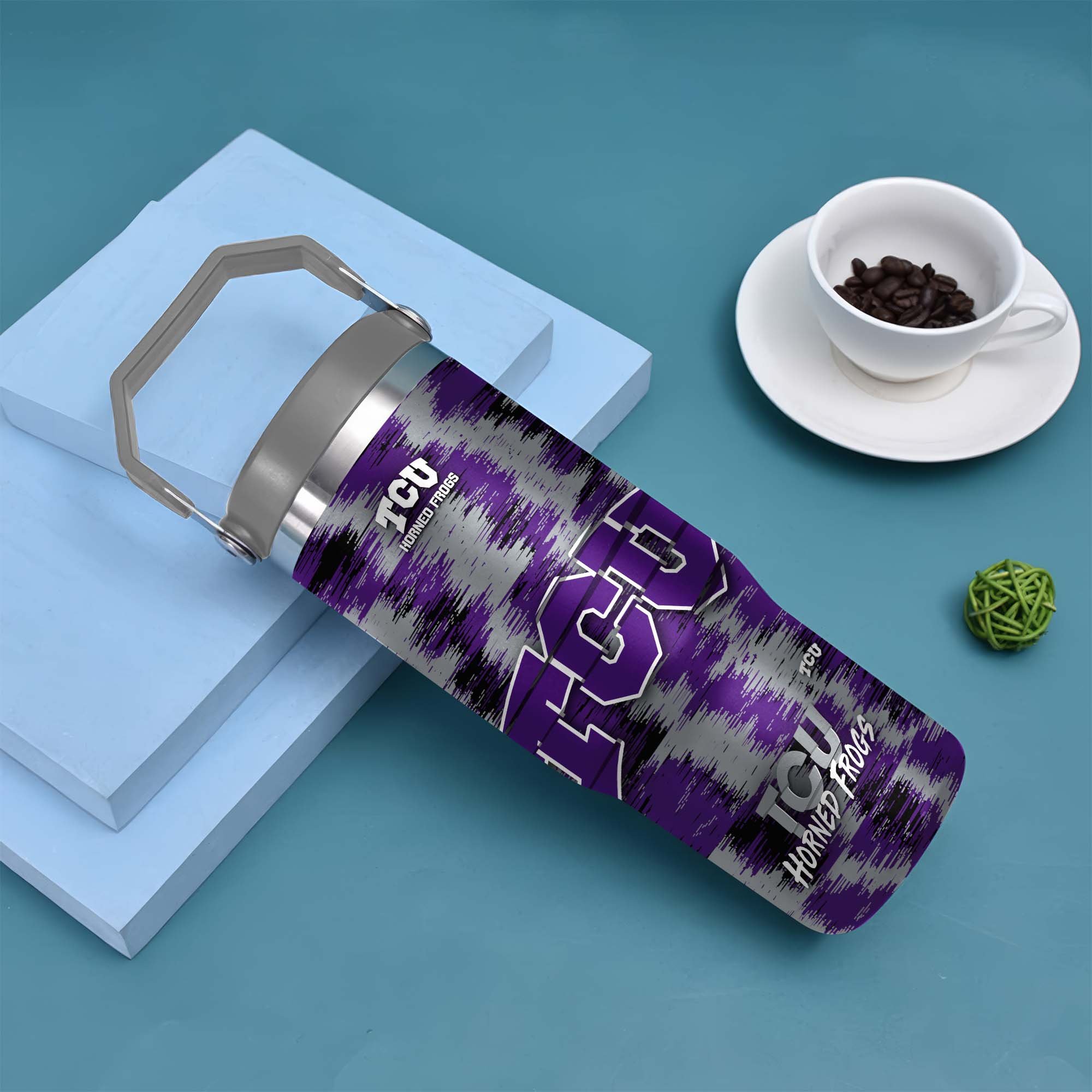Alternative view of TCU Horned Frogs Flip Straw 30oz Tumbler Custom Your Name, Sport Flip Straw 30oz Tumbler, Fan Gifts  EHIVM-0124663