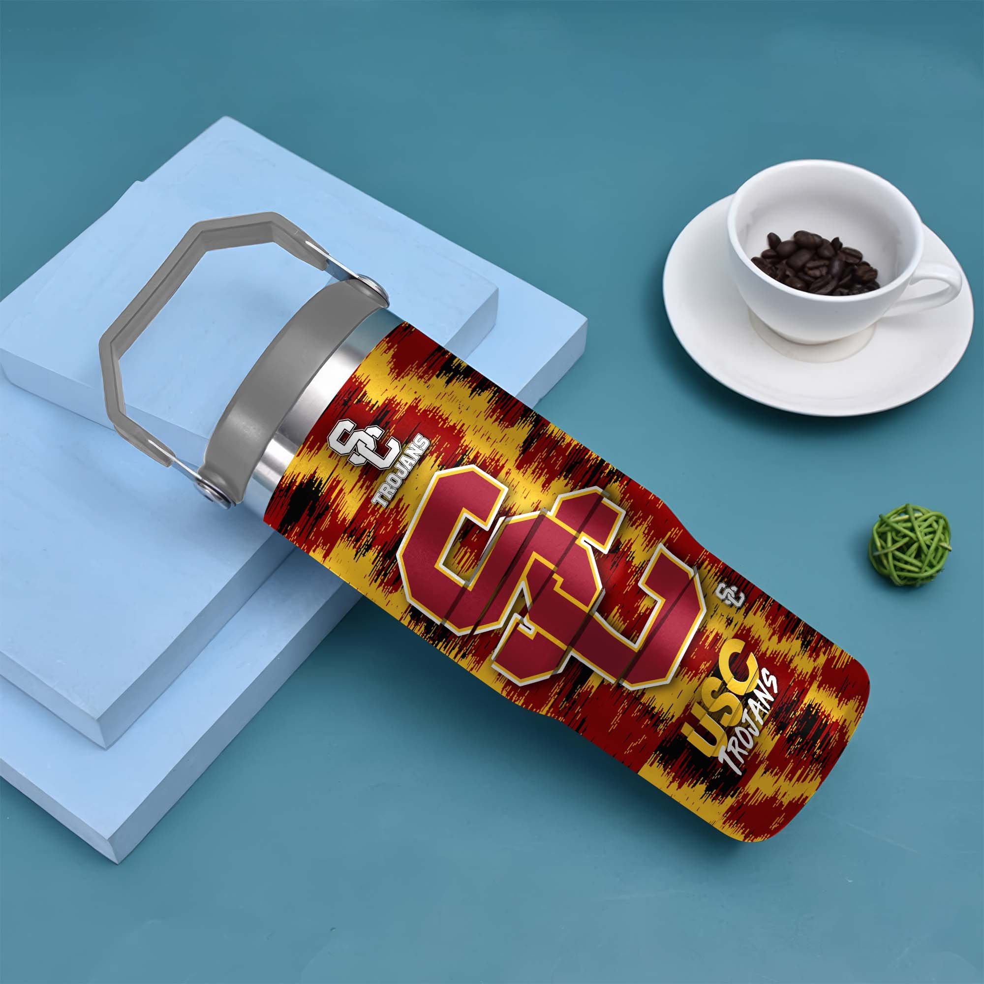 Alternative view of USC Trojans Flip Straw 30oz Tumbler Custom Your Name, Sport Flip Straw 30oz Tumbler, Fan Gifts  EHIVM-0124663