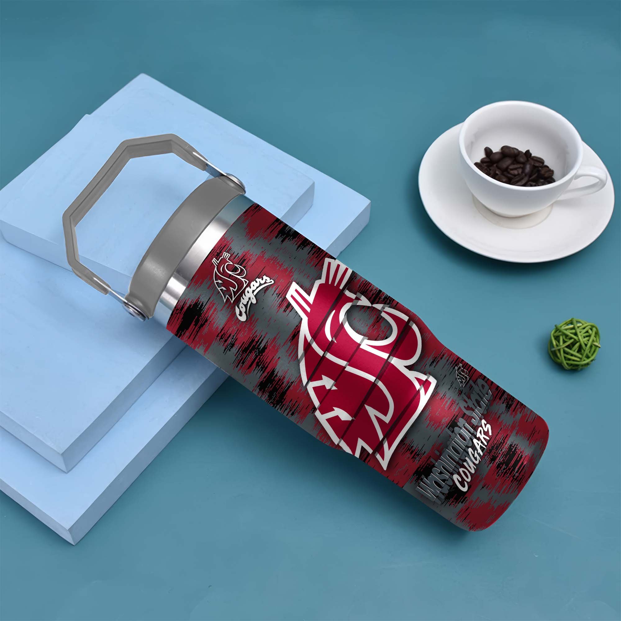 Alternative view of Washington State Cougars Flip Straw 30oz Tumbler Custom Your Name, Sport Flip Straw 30oz Tumbler, Fan Gifts  EHIVM-0124663