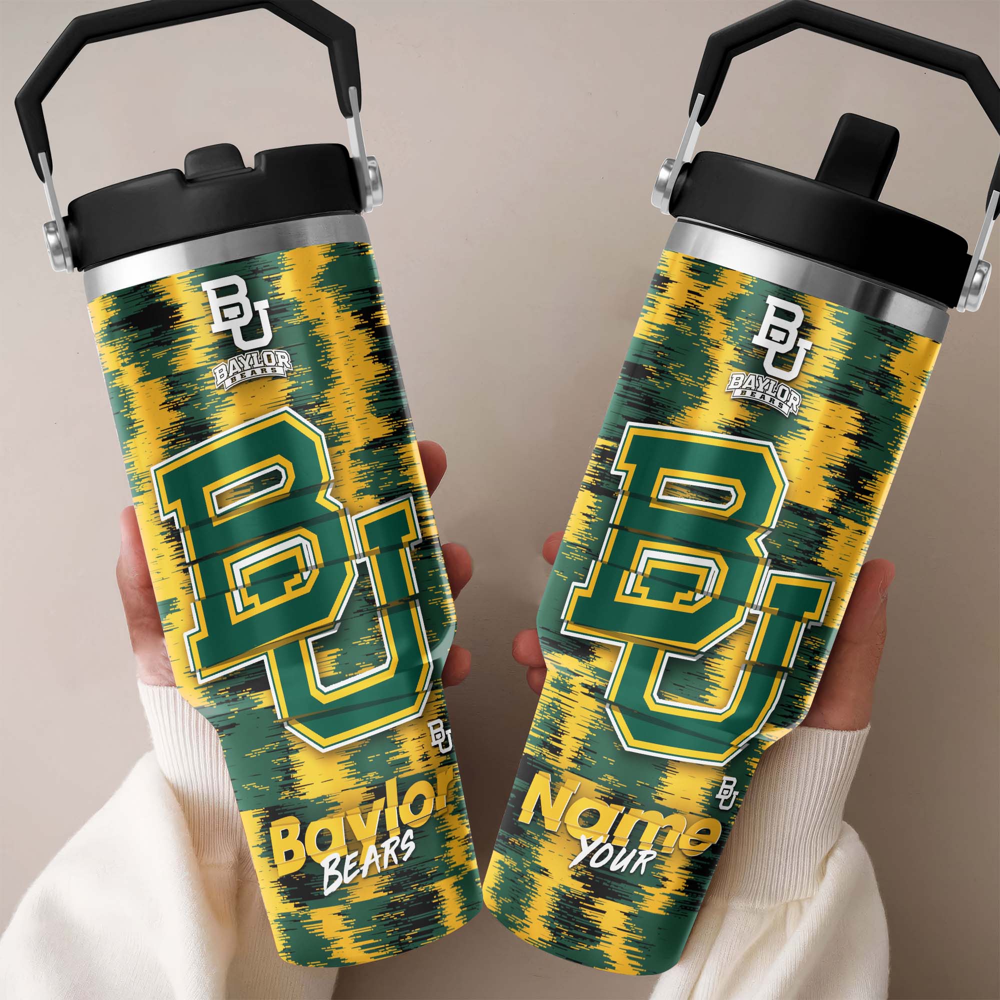 Baylor Bears Flip Straw 30oz Tumbler Custom Your Name, Sport Flip Straw 30oz Tumbler, Fan Gifts  EHIVM-0124663