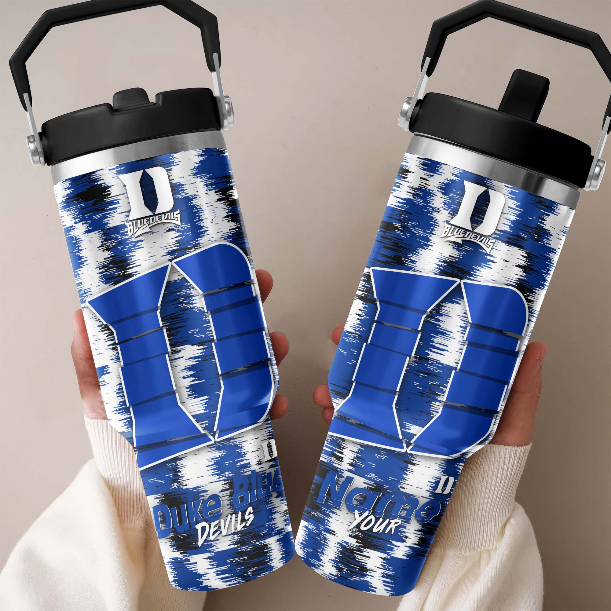 Duke Blue Devils Flip Straw 30oz Tumbler Custom Your Name, Sport Flip Straw 30oz Tumbler, Fan Gifts  EHIVM-0124663