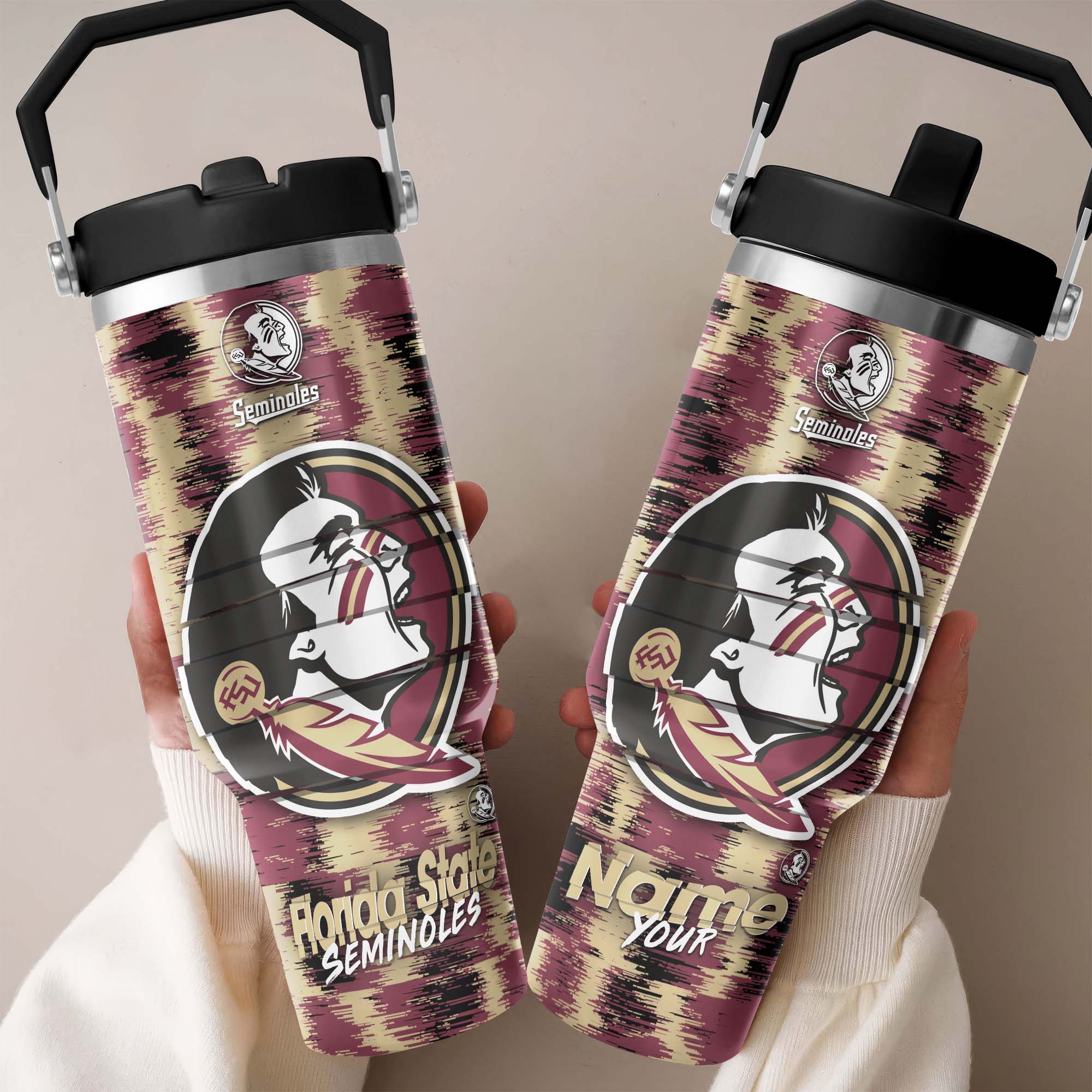 Florida State Seminoles Flip Straw 30oz Tumbler Custom Your Name, Sport Flip Straw 30oz Tumbler, Fan Gifts  EHIVM-0124663