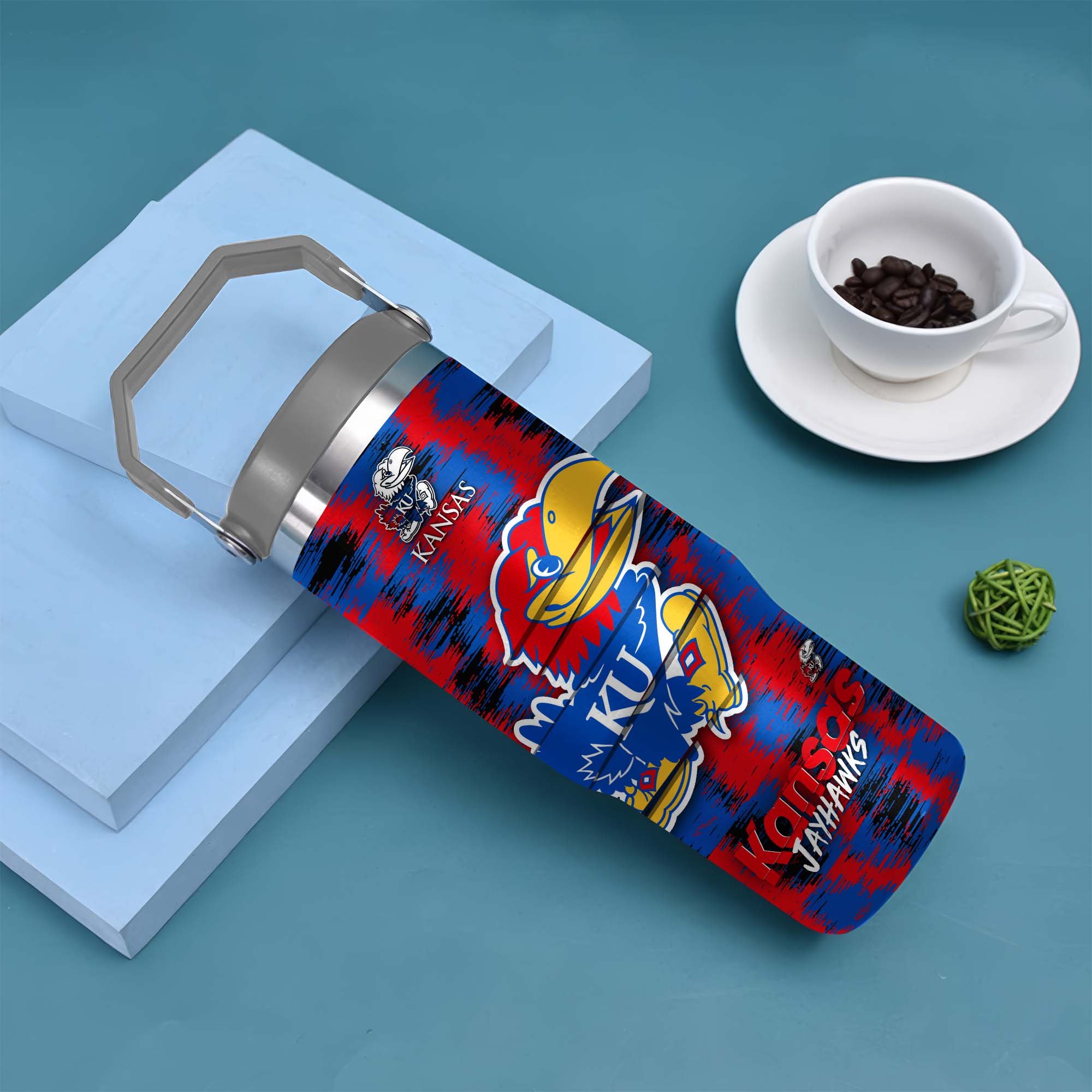 Alternative view of Kansas Jayhawks Flip Straw 30oz Tumbler Custom Your Name, Sport Flip Straw 30oz Tumbler, Fan Gifts  EHIVM-0124663