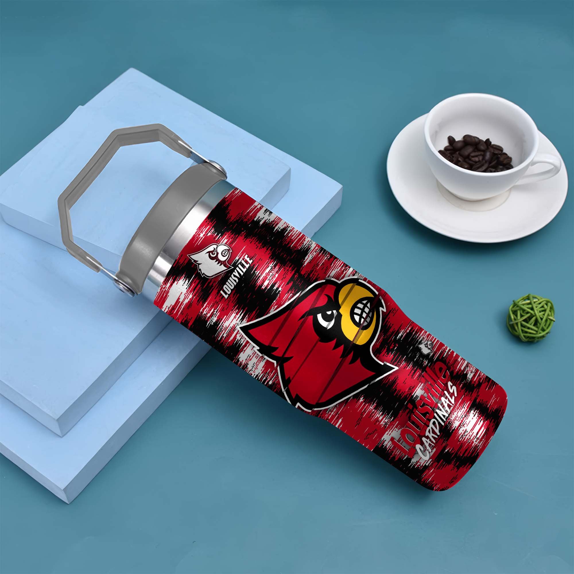 Alternative view of Louisville Cardinals Flip Straw 30oz Tumbler Custom Your Name, Sport Flip Straw 30oz Tumbler, Fan Gifts  EHIVM-0124663
