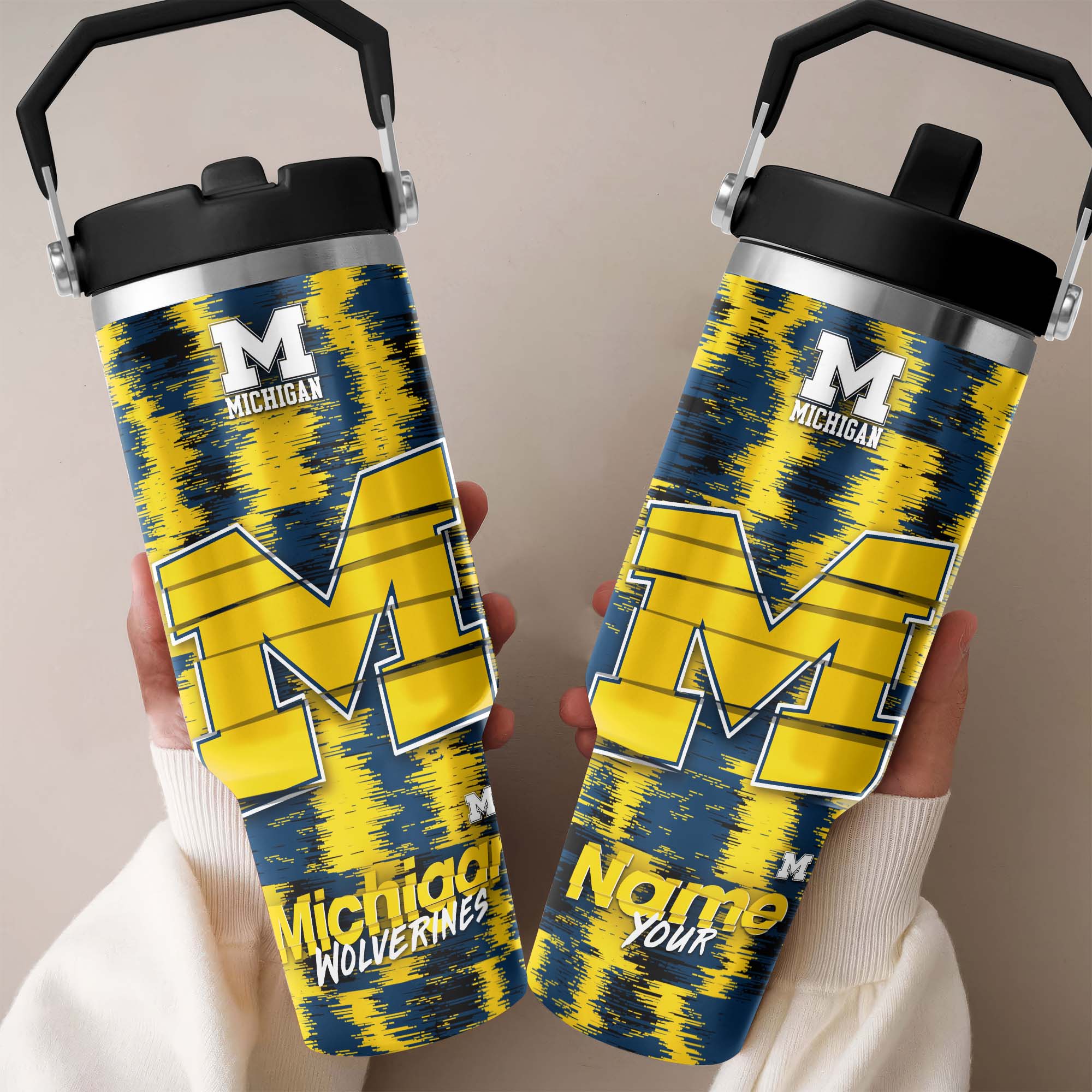 Michigan Wolverines Flip Straw 30oz Tumbler Custom Your Name, Sport Flip Straw 30oz Tumbler, Fan Gifts  EHIVM-0124663
