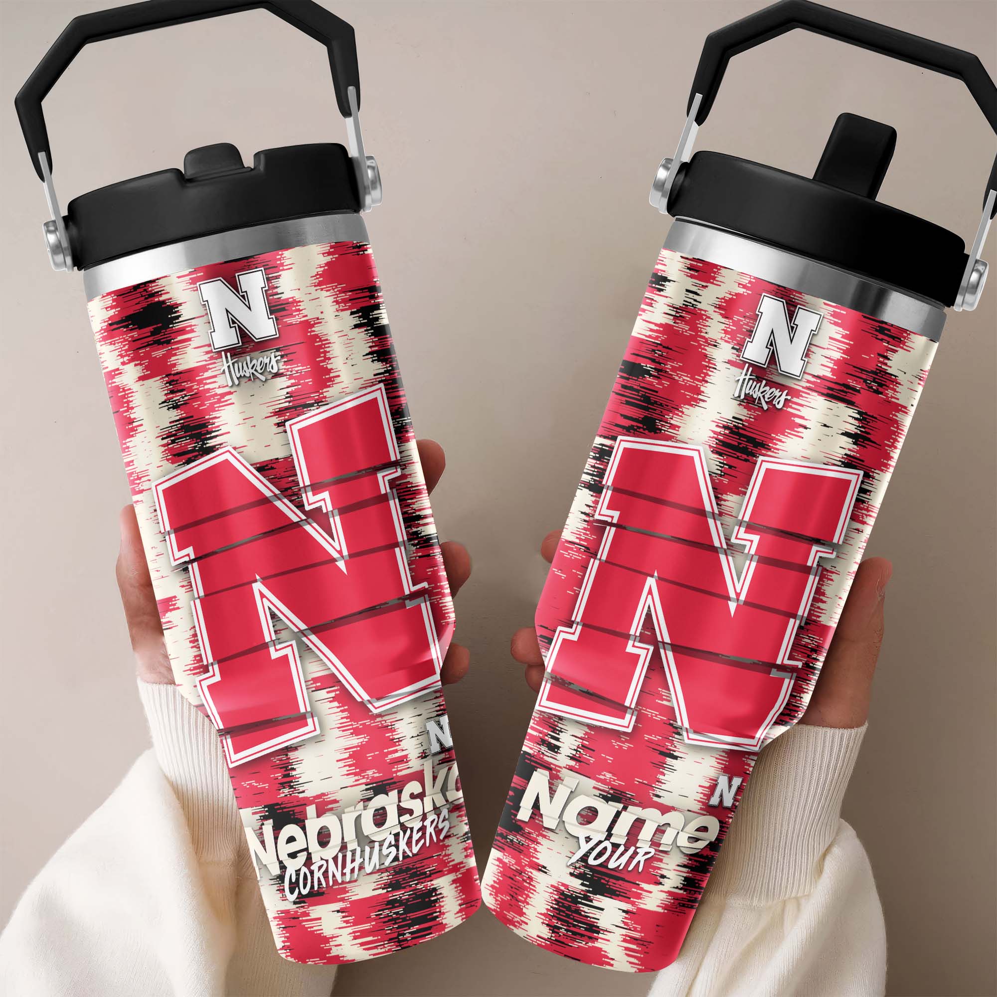 Nebraska Cornhuskers Flip Straw 30oz Tumbler Custom Your Name, Sport Flip Straw 30oz Tumbler, Fan Gifts  EHIVM-0124663