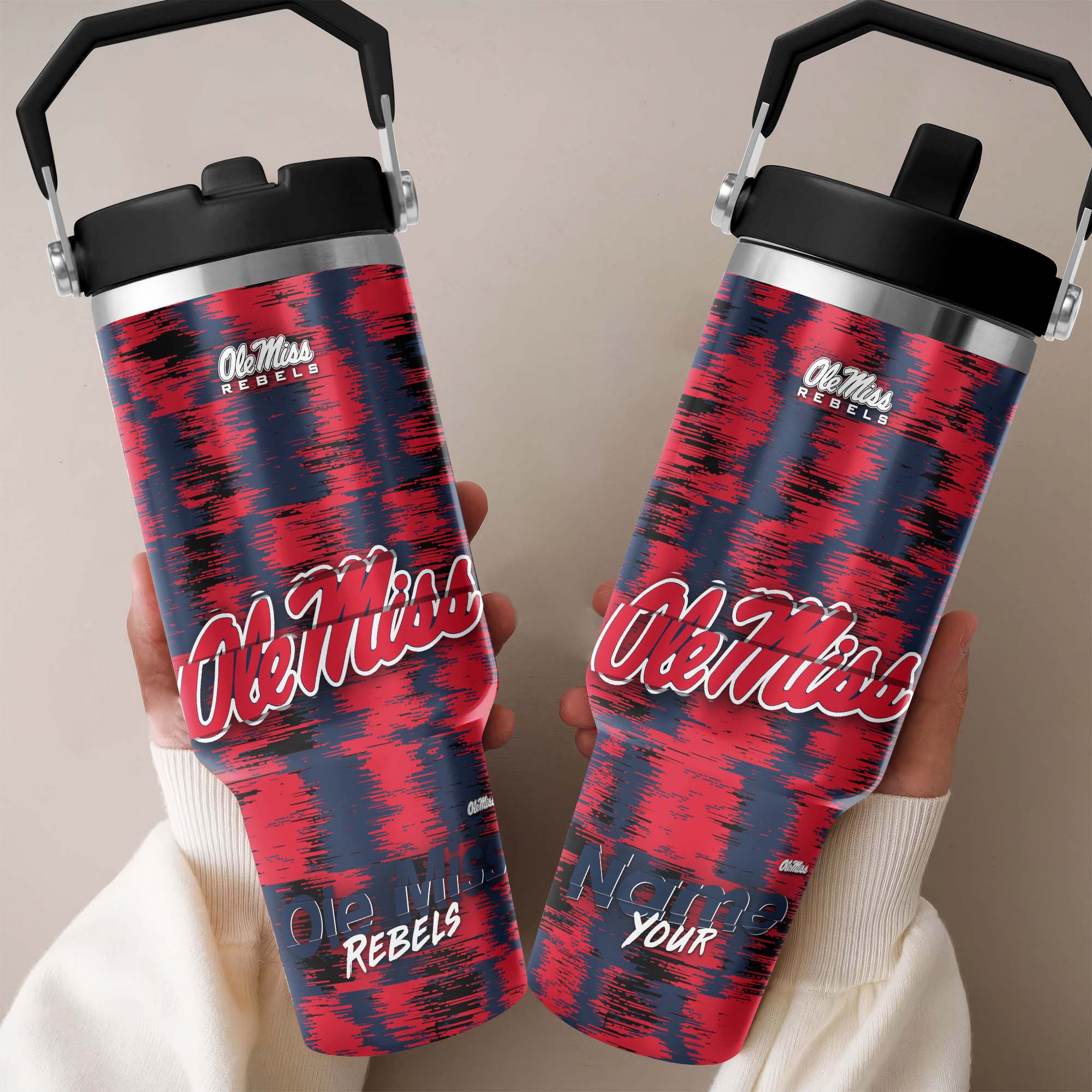Ole Miss Rebels Flip Straw 30oz Tumbler Custom Your Name, Sport Flip Straw 30oz Tumbler, Fan Gifts  EHIVM-0124663