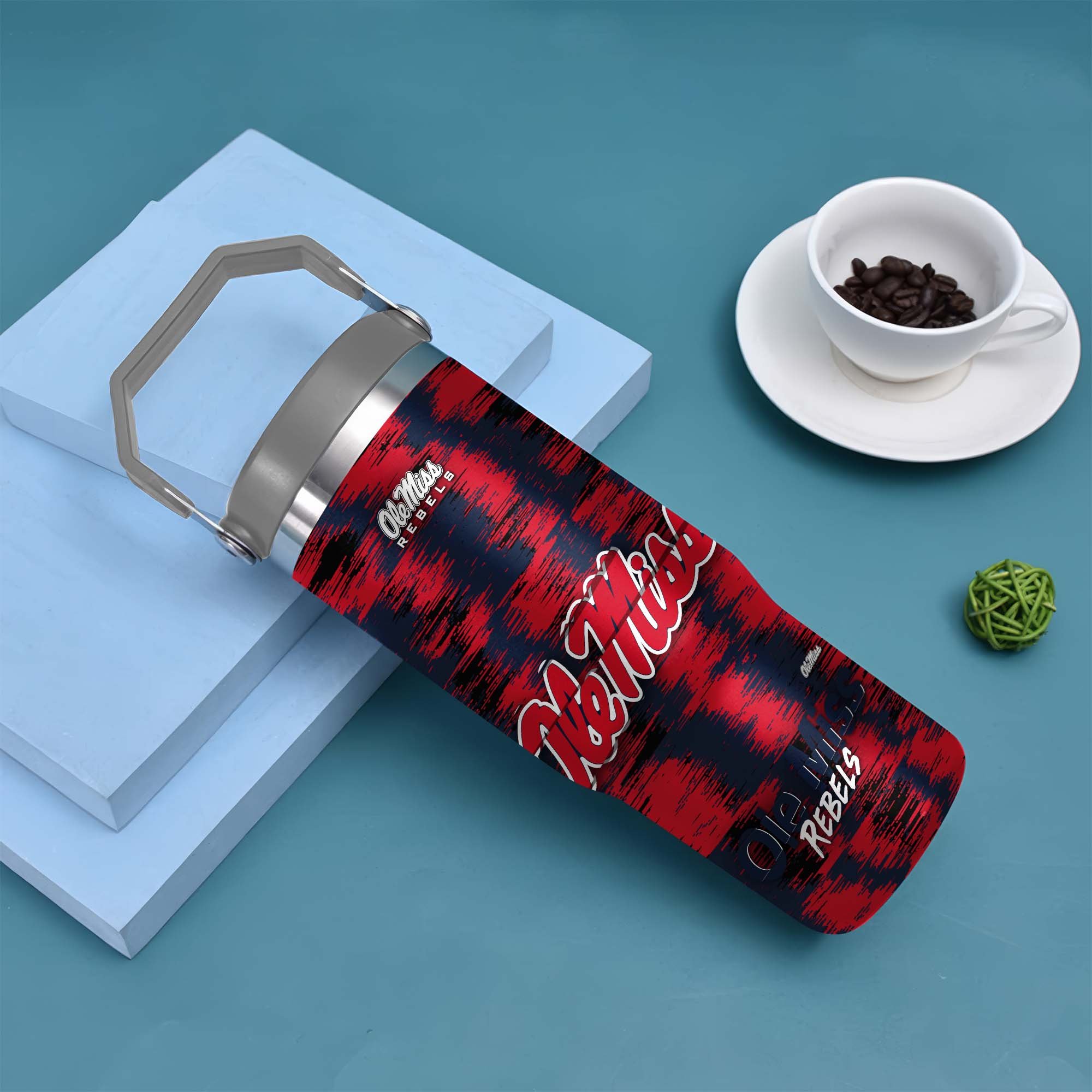 Alternative view of Ole Miss Rebels Flip Straw 30oz Tumbler Custom Your Name, Sport Flip Straw 30oz Tumbler, Fan Gifts  EHIVM-0124663