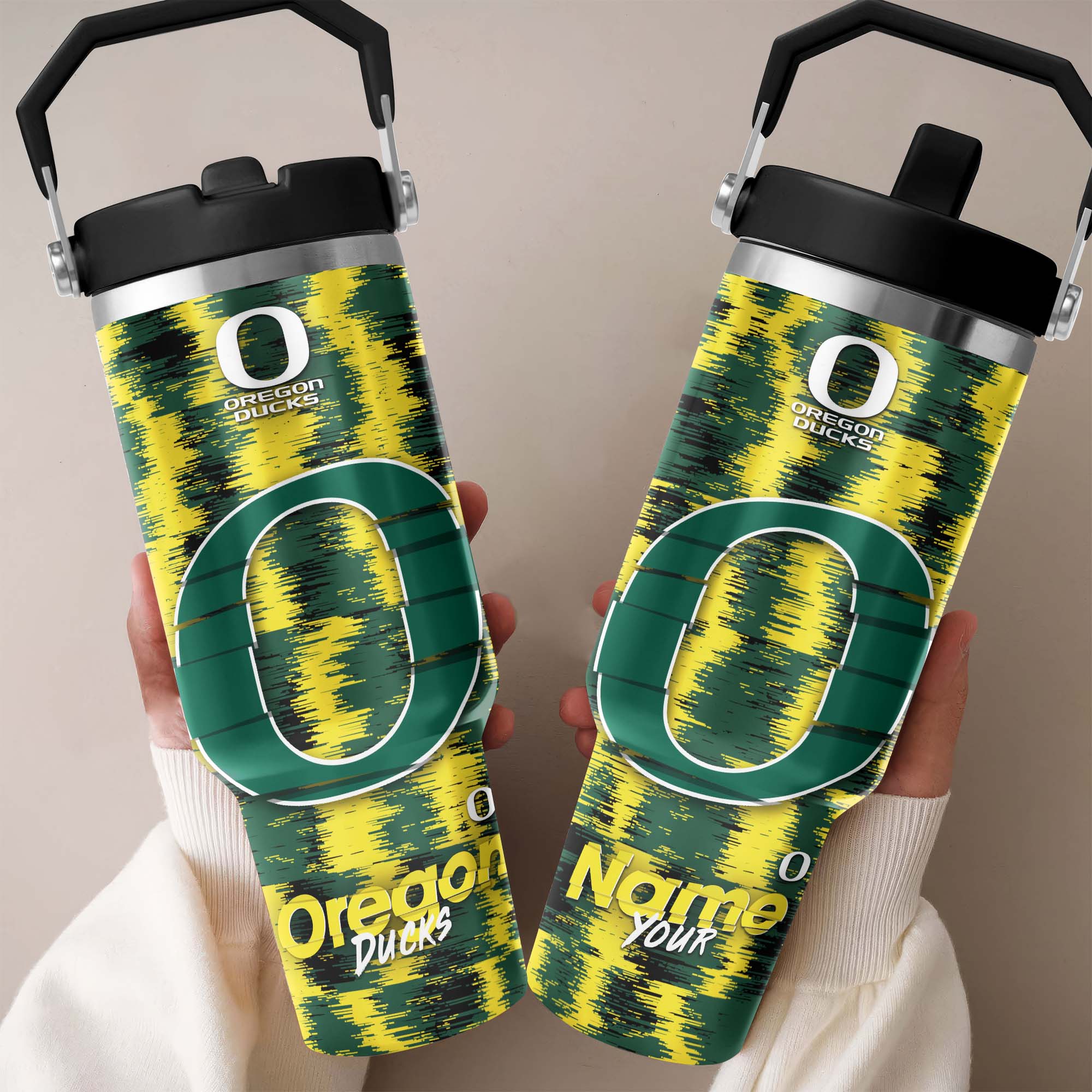 Oregon Ducks Flip Straw 30oz Tumbler Custom Your Name, Sport Flip Straw 30oz Tumbler, Fan Gifts  EHIVM-0124663