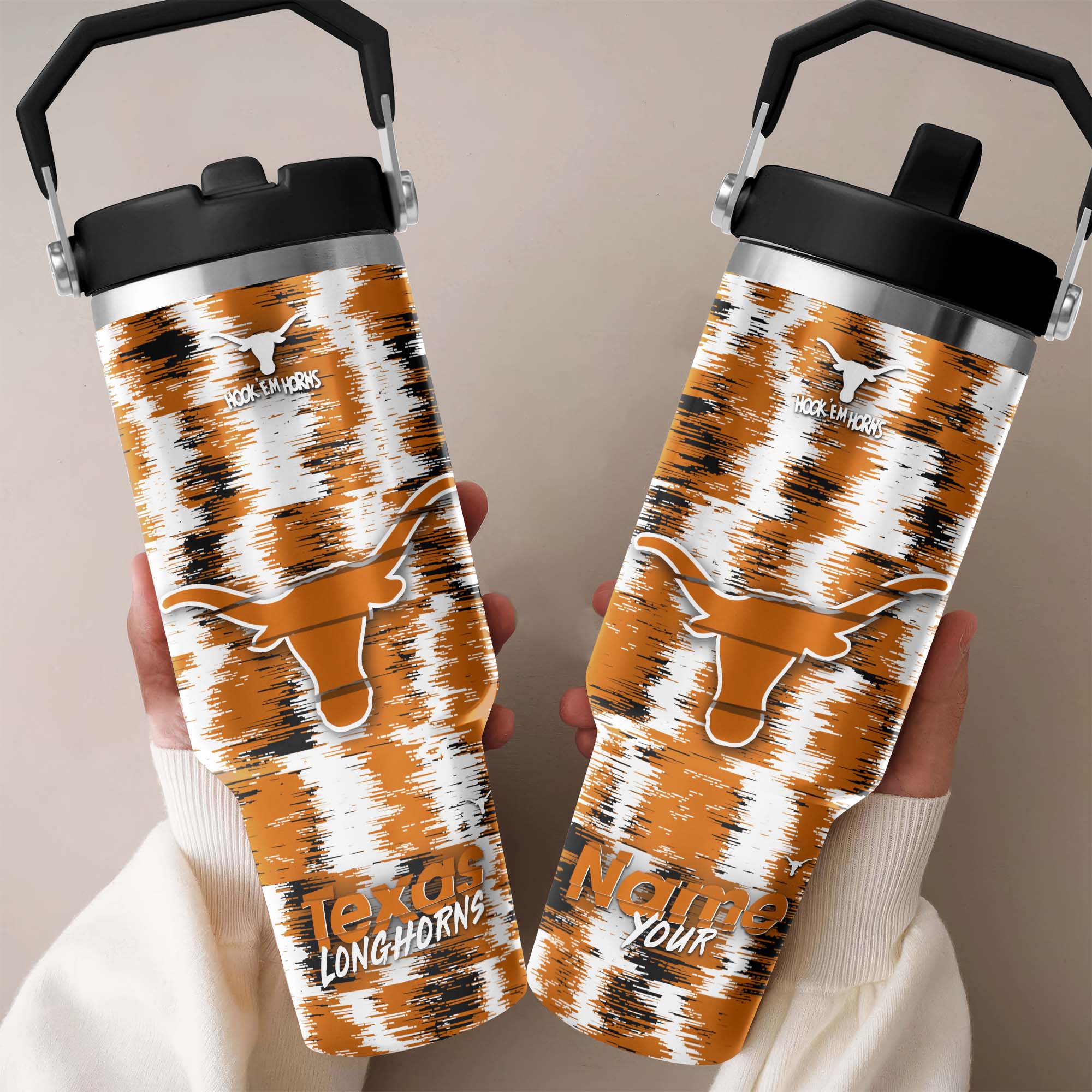 Texas Longhorns Flip Straw 30oz Tumbler Custom Your Name, Sport Flip Straw 30oz Tumbler, Fan Gifts  EHIVM-0124663