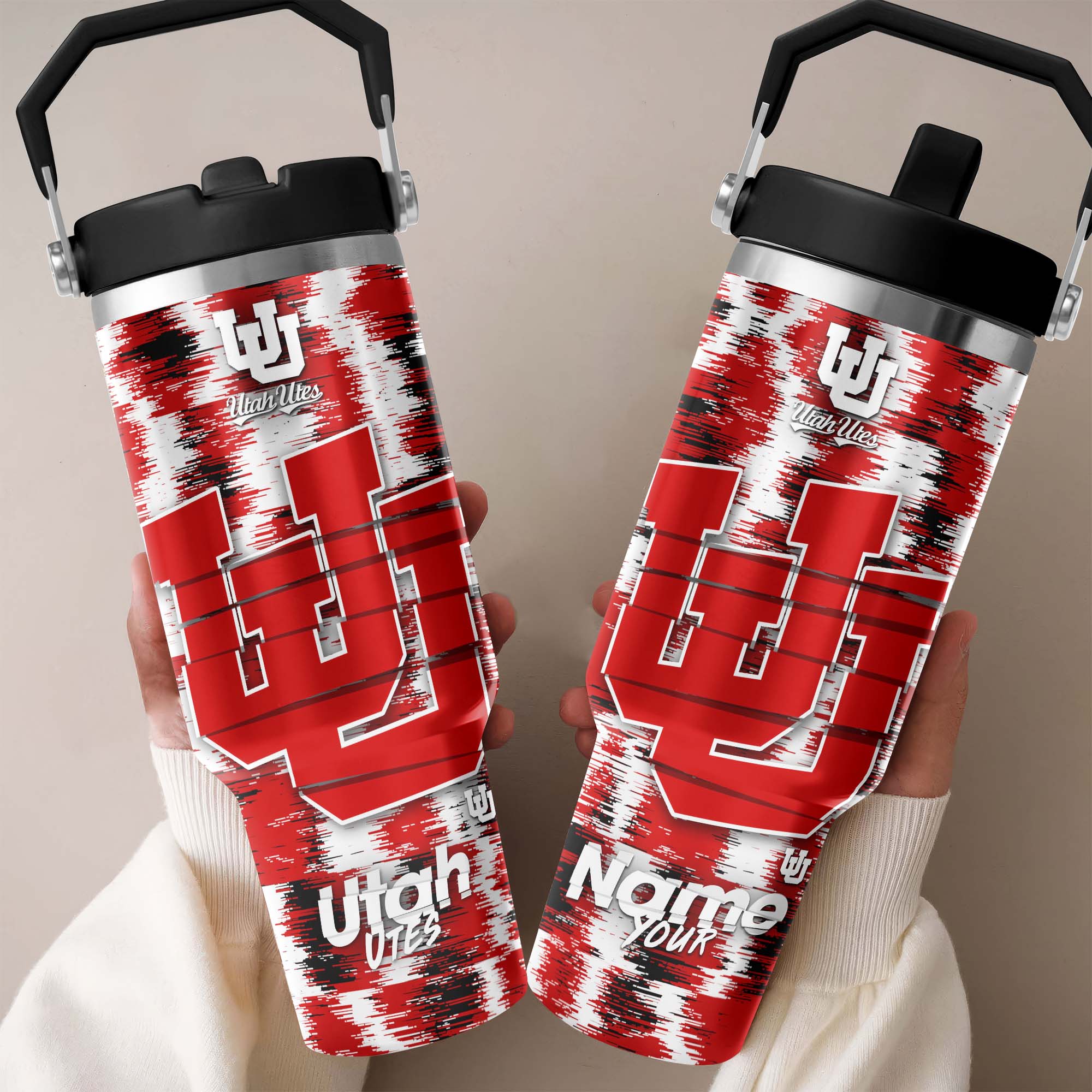 Utah Utes Flip Straw 30oz Tumbler Custom Your Name, Sport Flip Straw 30oz Tumbler, Fan Gifts  EHIVM-0124663