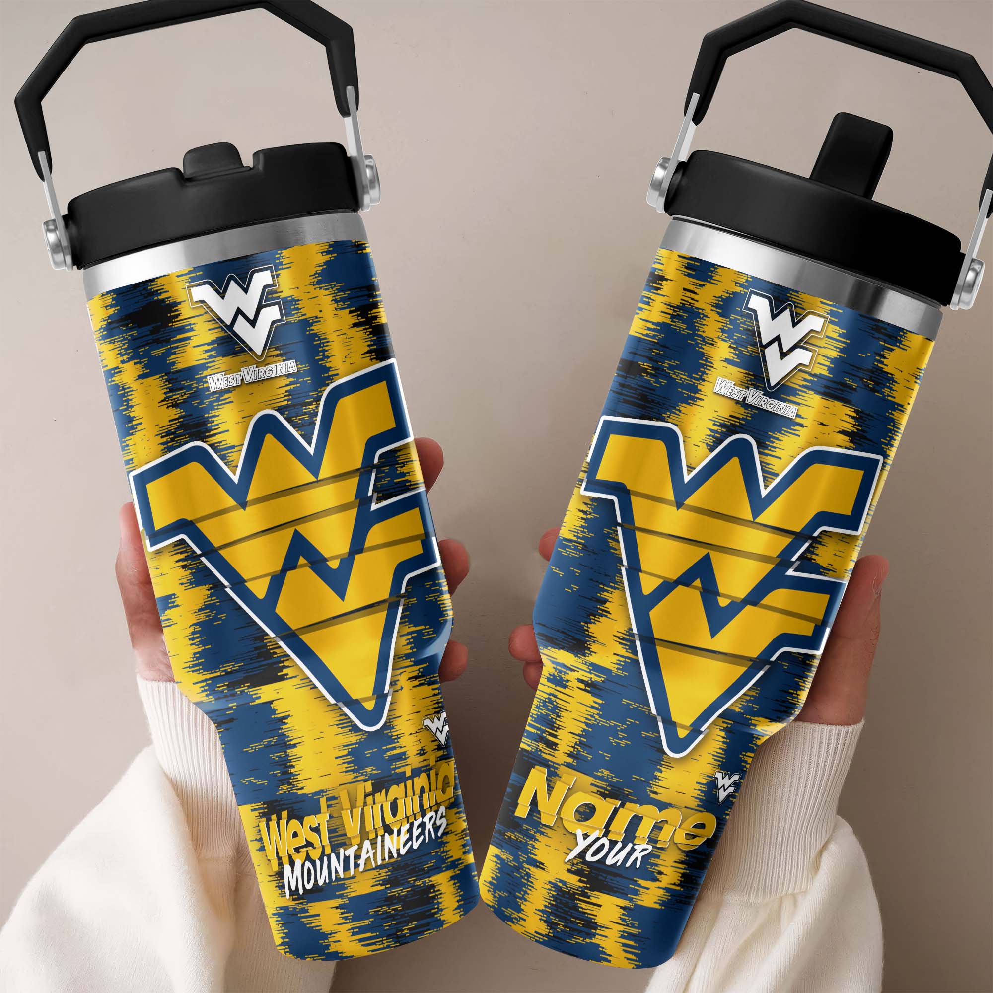 West Virginia Mountaineers Flip Straw 30oz Tumbler Custom Your Name, Sport Flip Straw 30oz Tumbler, Fan Gifts  EHIVM-0124663