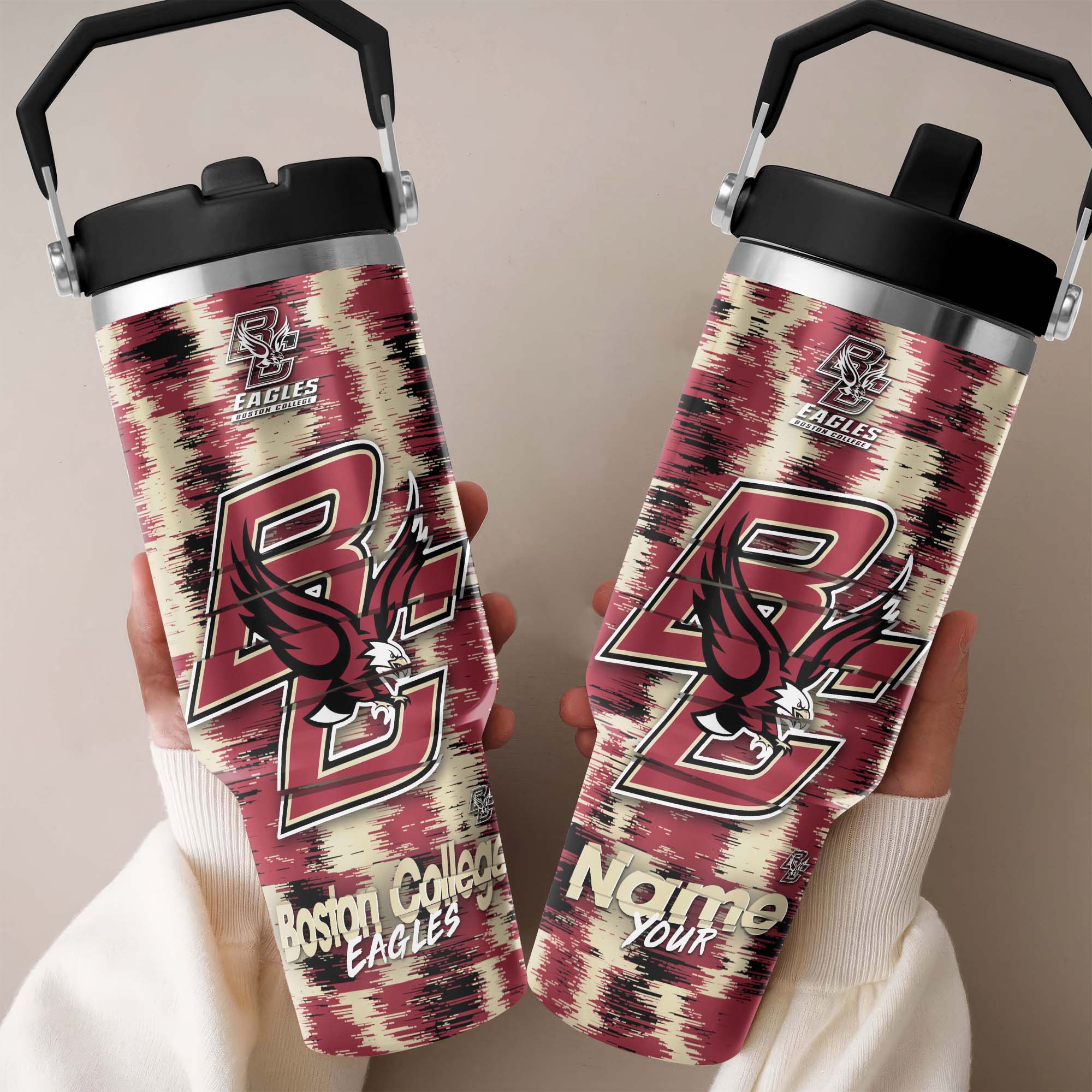 Boston College Eagles Flip Straw 30oz Tumbler Custom Your Name, Sport Flip Straw 30oz Tumbler, Fan Gifts  EHIVM-0124663
