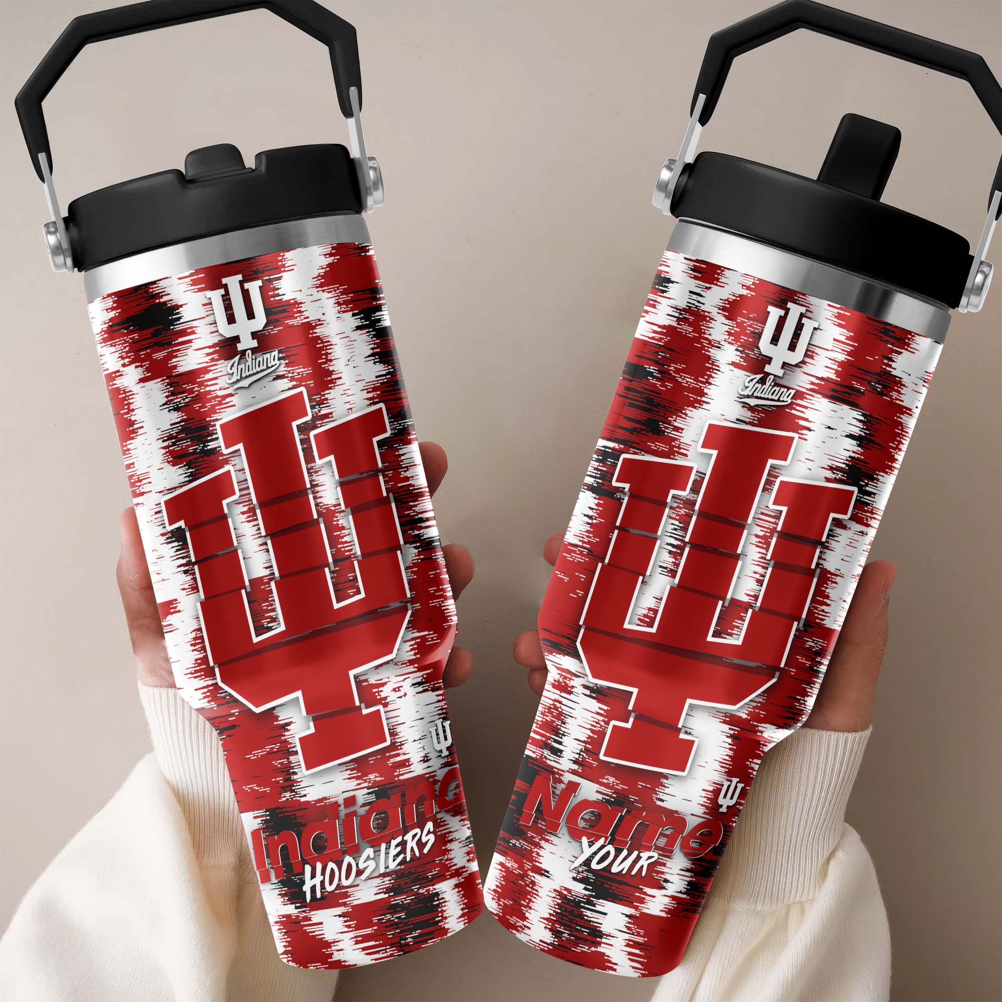 Indiana Hoosiers Flip Straw 30oz Tumbler Custom Your Name, Sport Flip Straw 30oz Tumbler, Fan Gifts  EHIVM-0124663