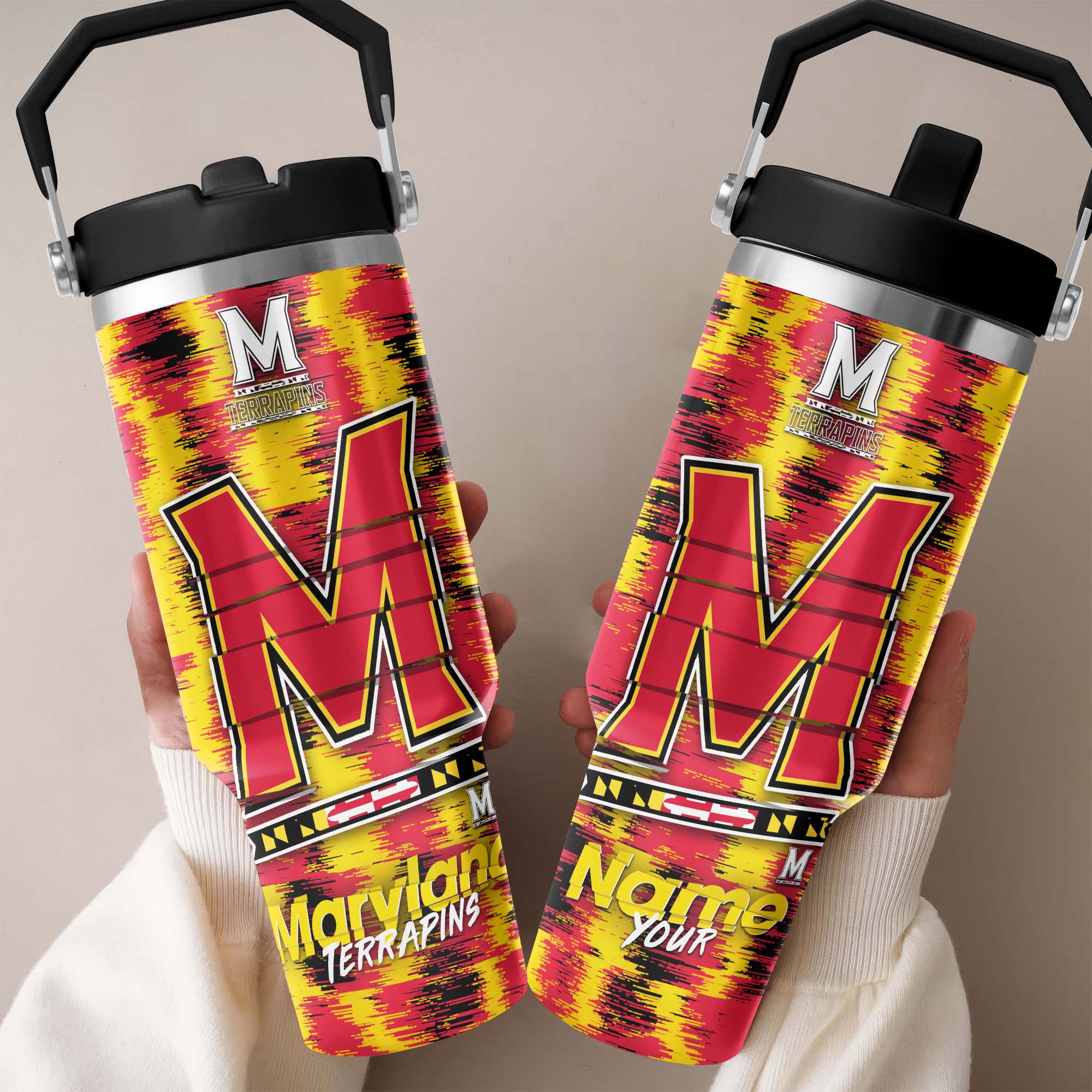 Maryland Terrapins Flip Straw 30oz Tumbler Custom Your Name, Sport Flip Straw 30oz Tumbler, Fan Gifts  EHIVM-0124663