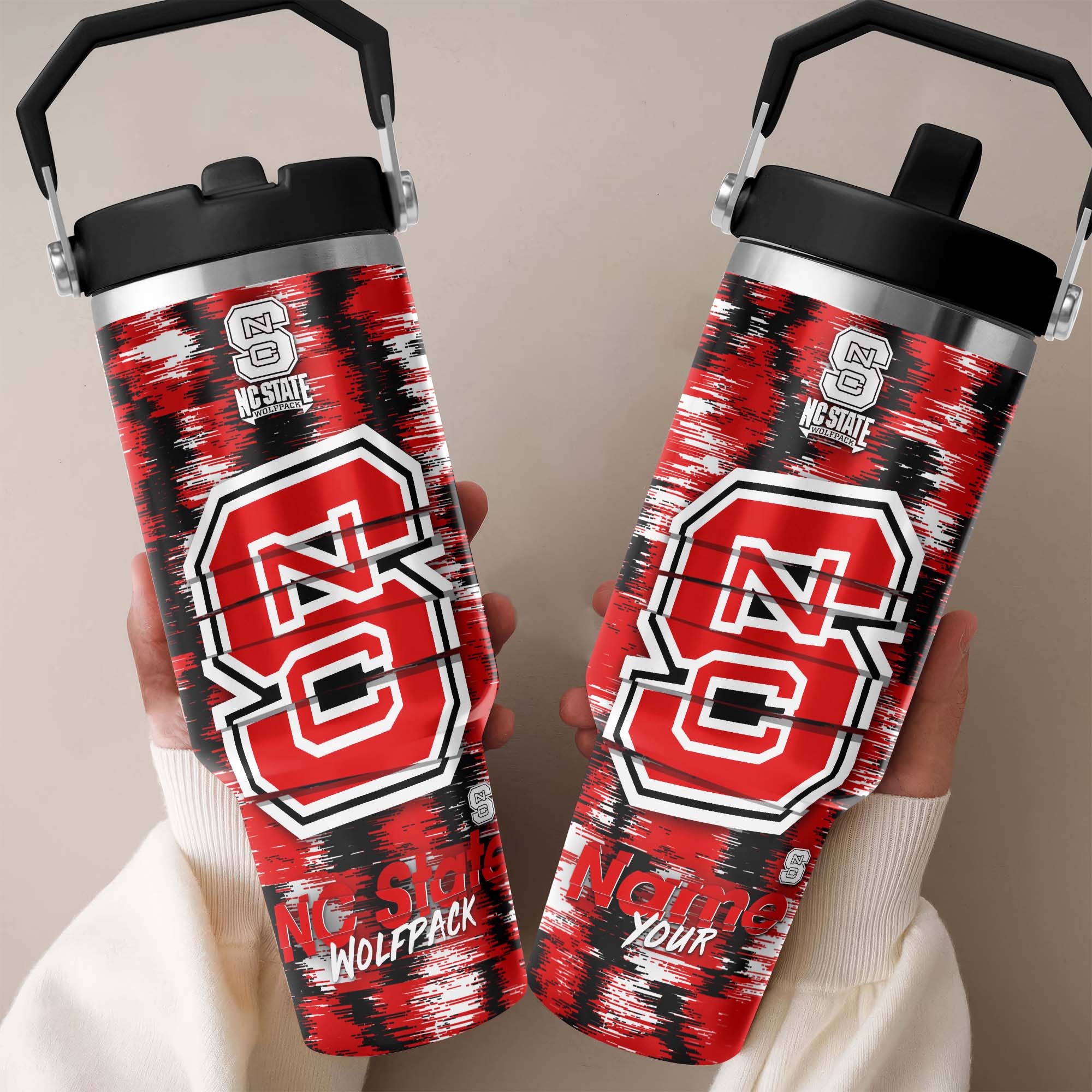 NC State Wolfpack Flip Straw 30oz Tumbler Custom Your Name, Sport Flip Straw 30oz Tumbler, Fan Gifts  EHIVM-0124663