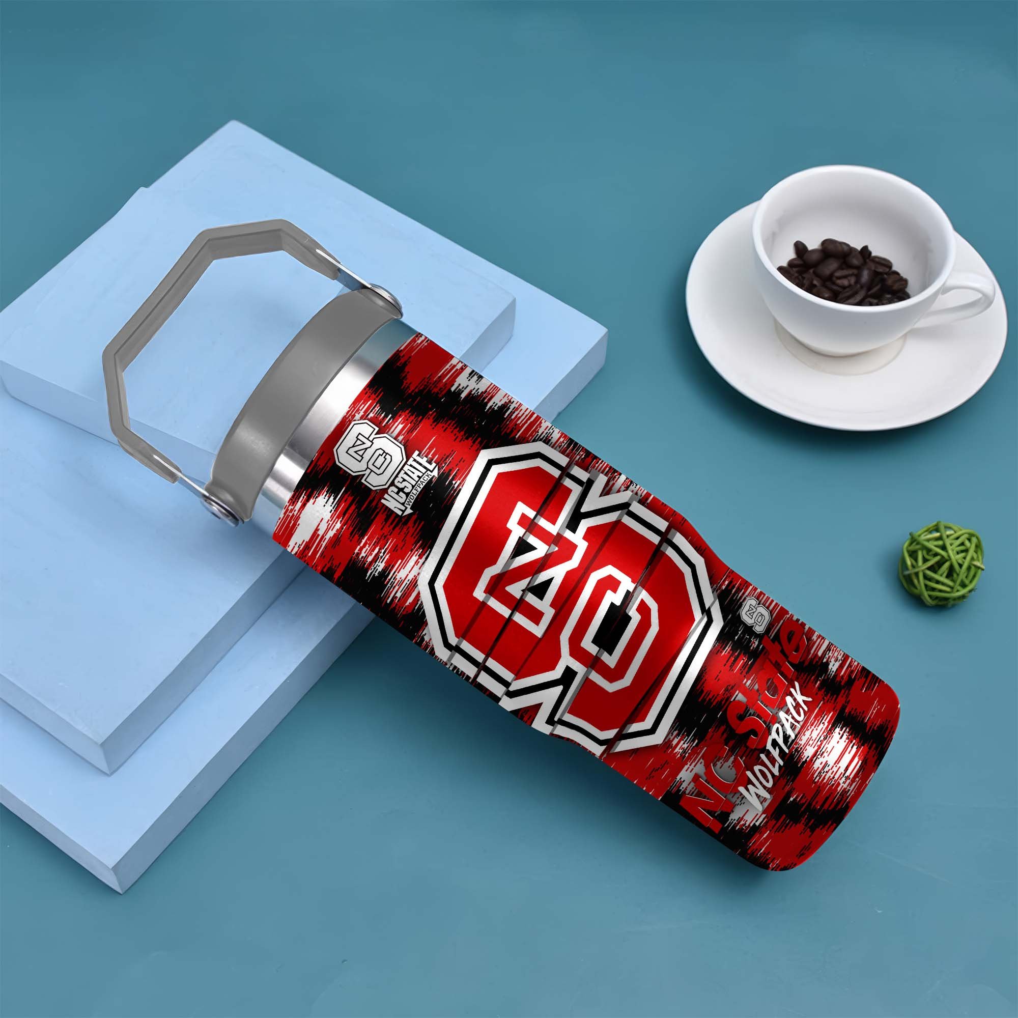 Alternative view of NC State Wolfpack Flip Straw 30oz Tumbler Custom Your Name, Sport Flip Straw 30oz Tumbler, Fan Gifts  EHIVM-0124663
