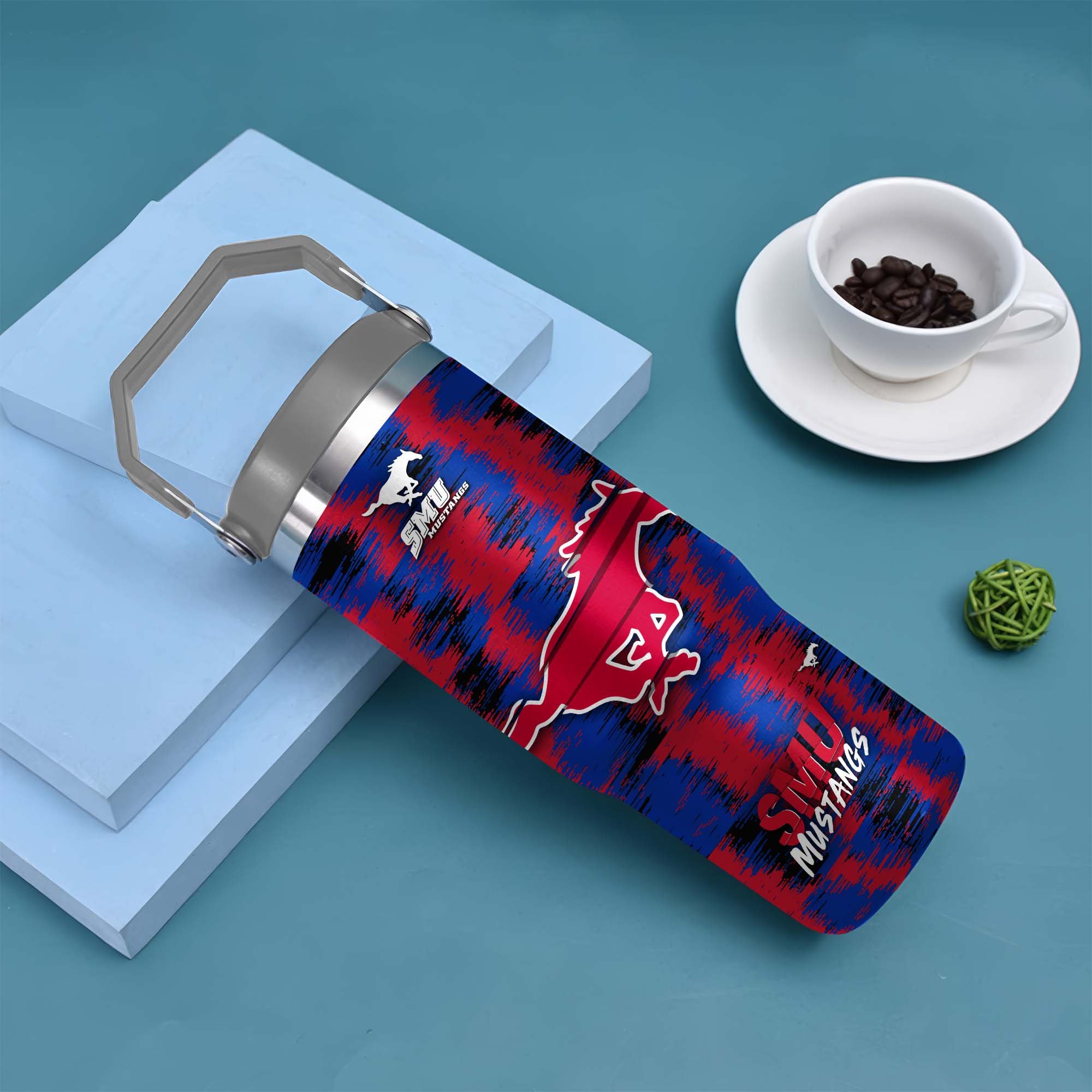 Alternative view of SMU Mustangs Flip Straw 30oz Tumbler Custom Your Name, Sport Flip Straw 30oz Tumbler, Fan Gifts  EHIVM-0124663