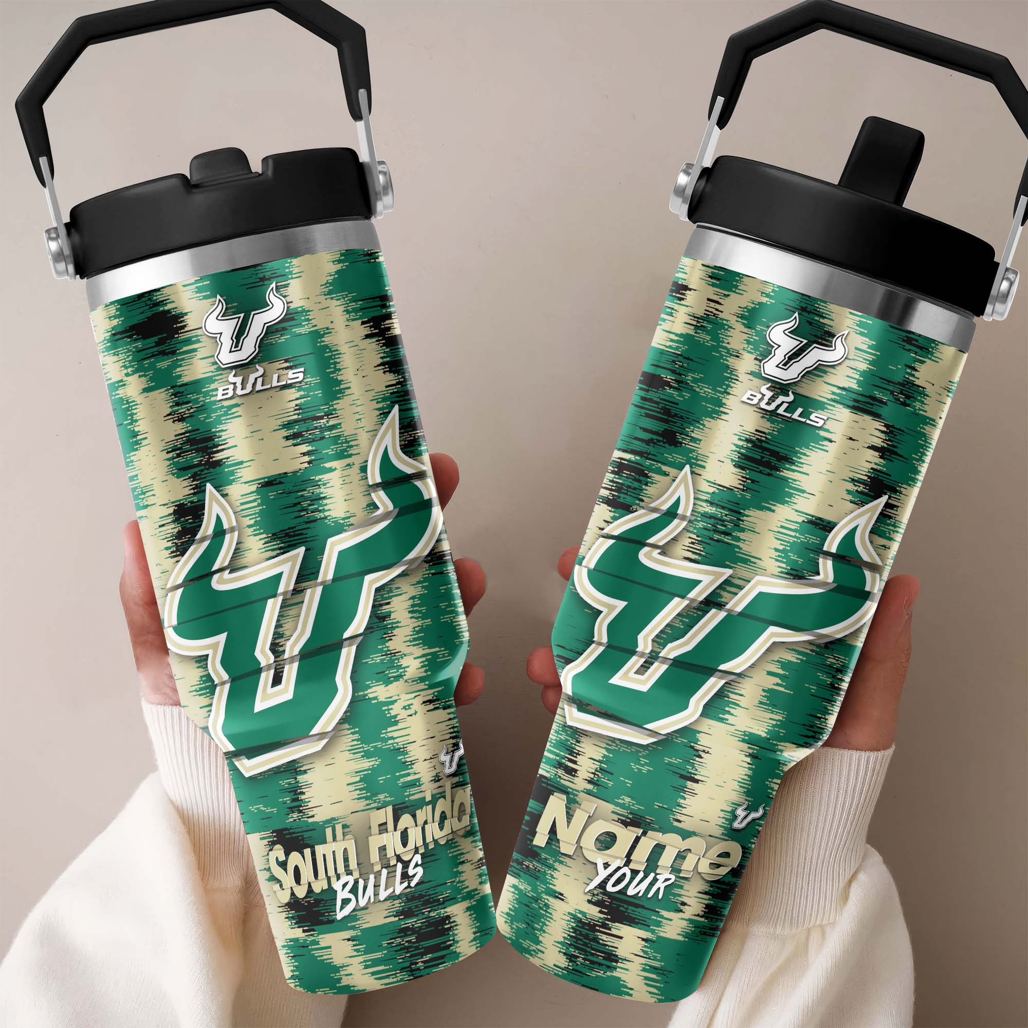 South Florida Bulls Flip Straw 30oz Tumbler Custom Your Name, Sport Flip Straw 30oz Tumbler, Fan Gifts  EHIVM-0124663
