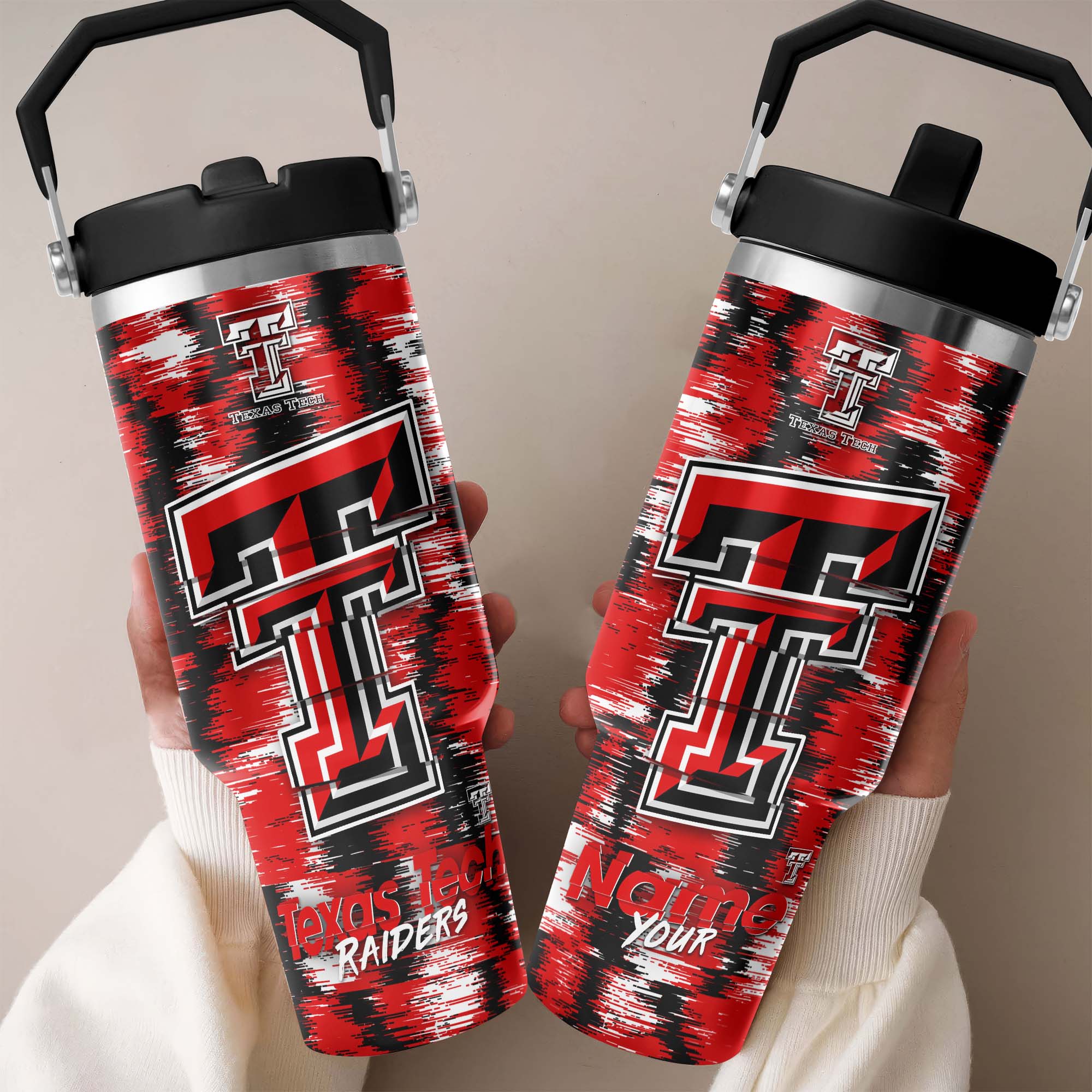 Texas Tech Red Raiders Flip Straw 30oz Tumbler Custom Your Name, Sport Flip Straw 30oz Tumbler, Fan Gifts  EHIVM-0124663
