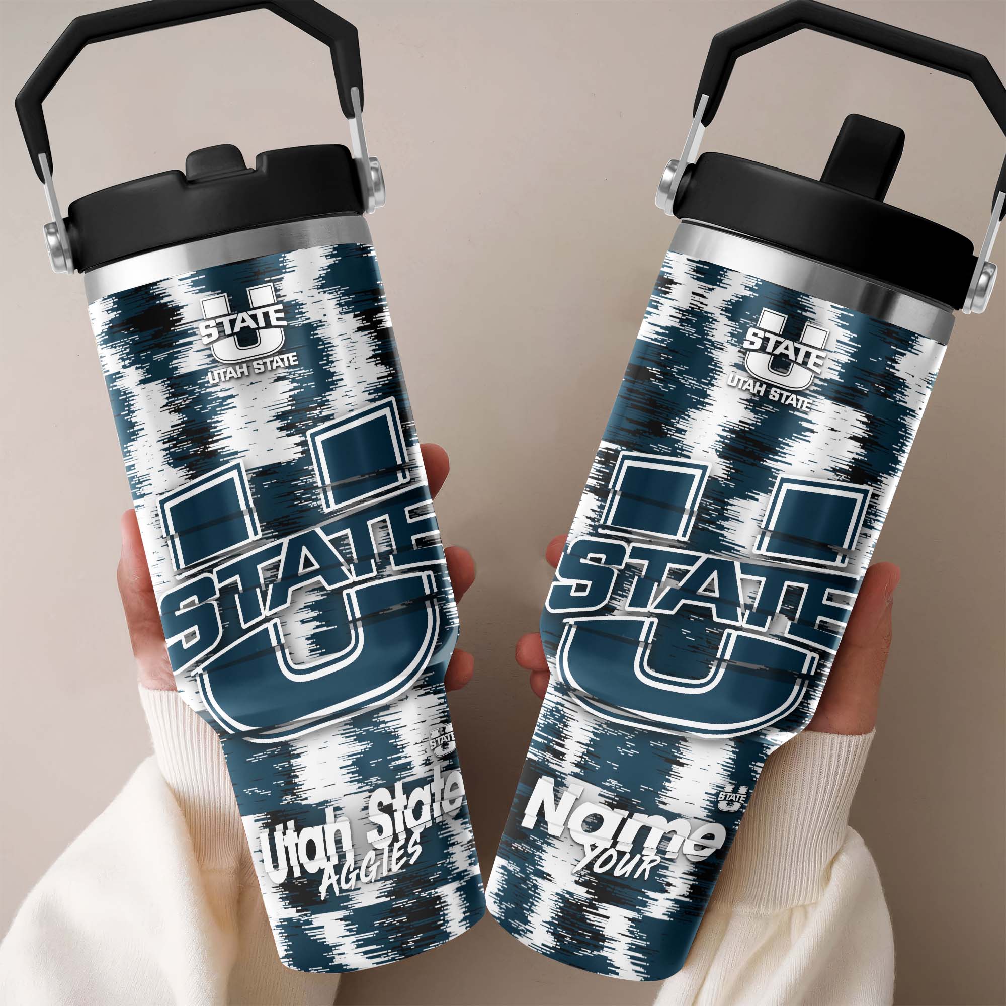Utah State Aggies Flip Straw 30oz Tumbler Custom Your Name, Sport Flip Straw 30oz Tumbler, Fan Gifts  EHIVM-0124663