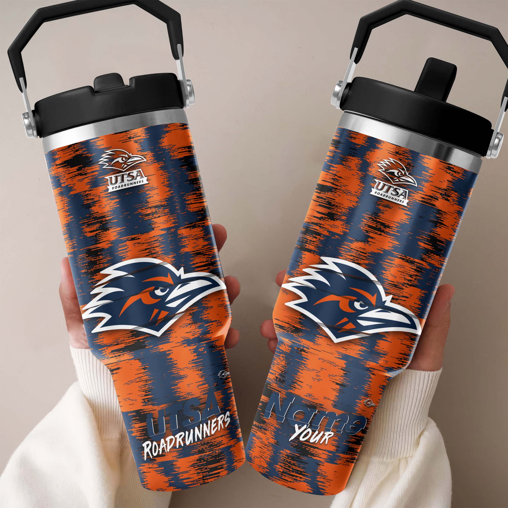 UTSA Roadrunners Flip Straw 30oz Tumbler Custom Your Name, Sport Flip Straw 30oz Tumbler, Fan Gifts  EHIVM-0124663