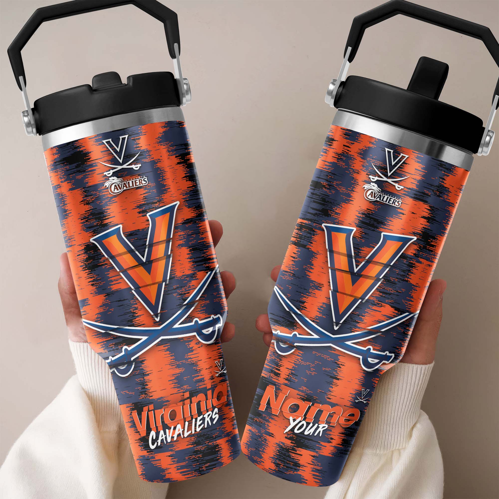 Virginia Cavaliers Flip Straw 30oz Tumbler Custom Your Name, Sport Flip Straw 30oz Tumbler, Fan Gifts  EHIVM-0124663