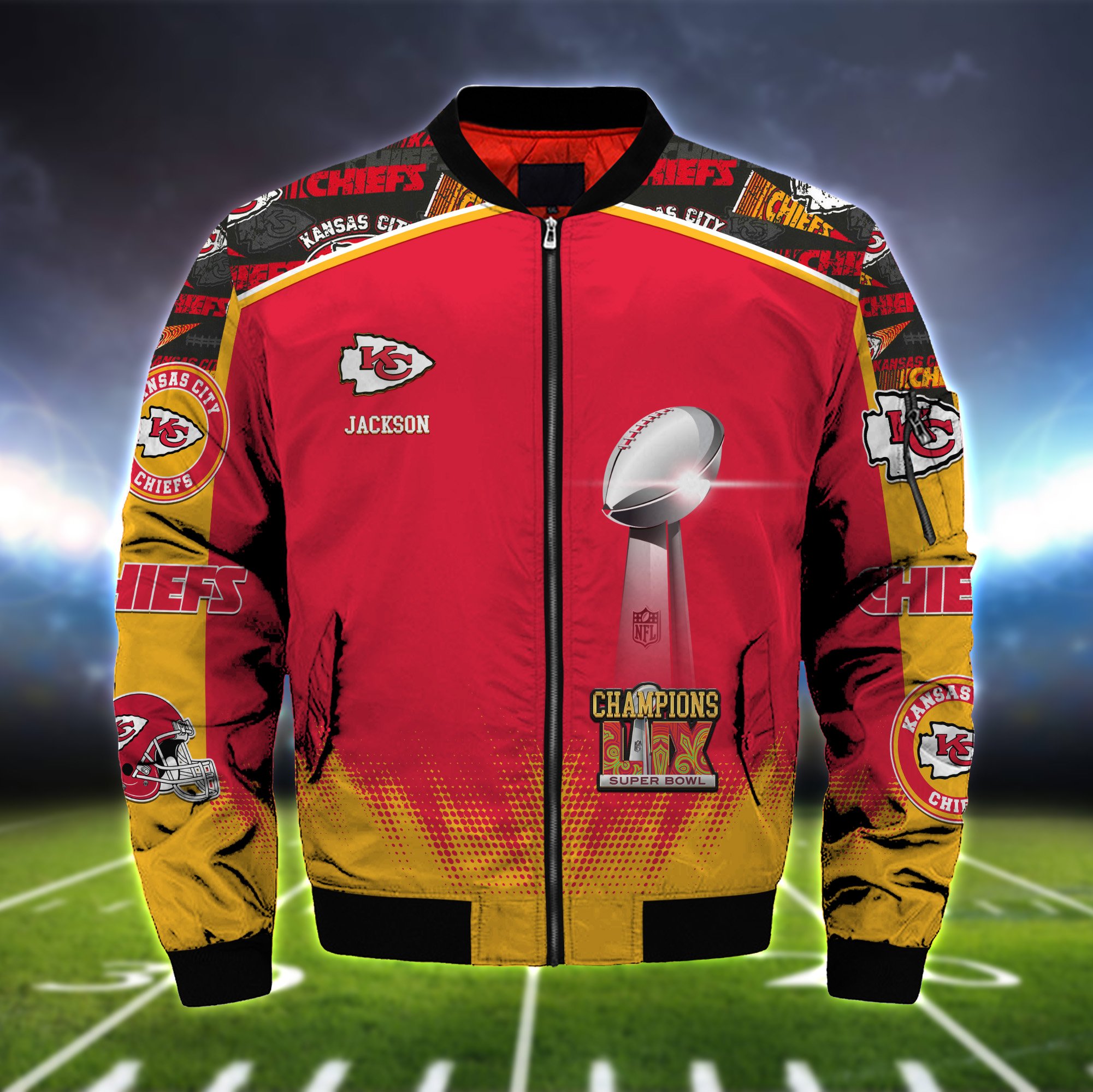 Alternative view of Kansas City Chiefs Champions Super Bowl  2025 Bomber Jacket Personalized Your Name, Sport Team Jacket For Fans, Sport Gifts ETHY-0205704