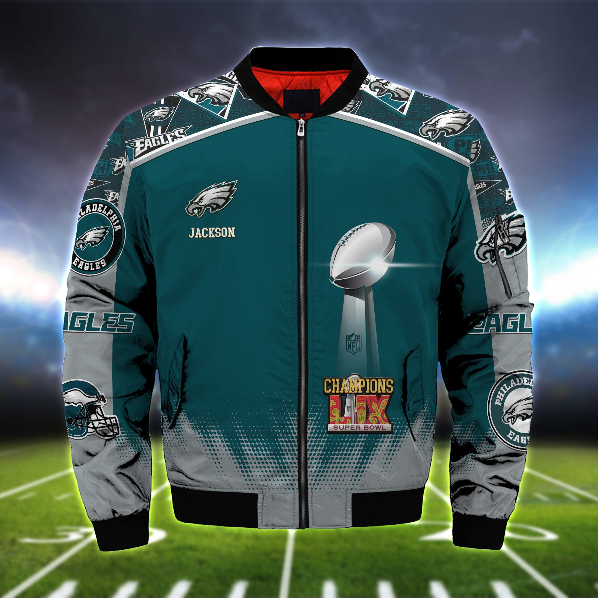 Alternative view of Philadelphia Eagles Champions Super Bowl  2025 Bomber Jacket Personalized Your Name, Sport Team Jacket For Fans, Sport Gifts ETHY-0205704