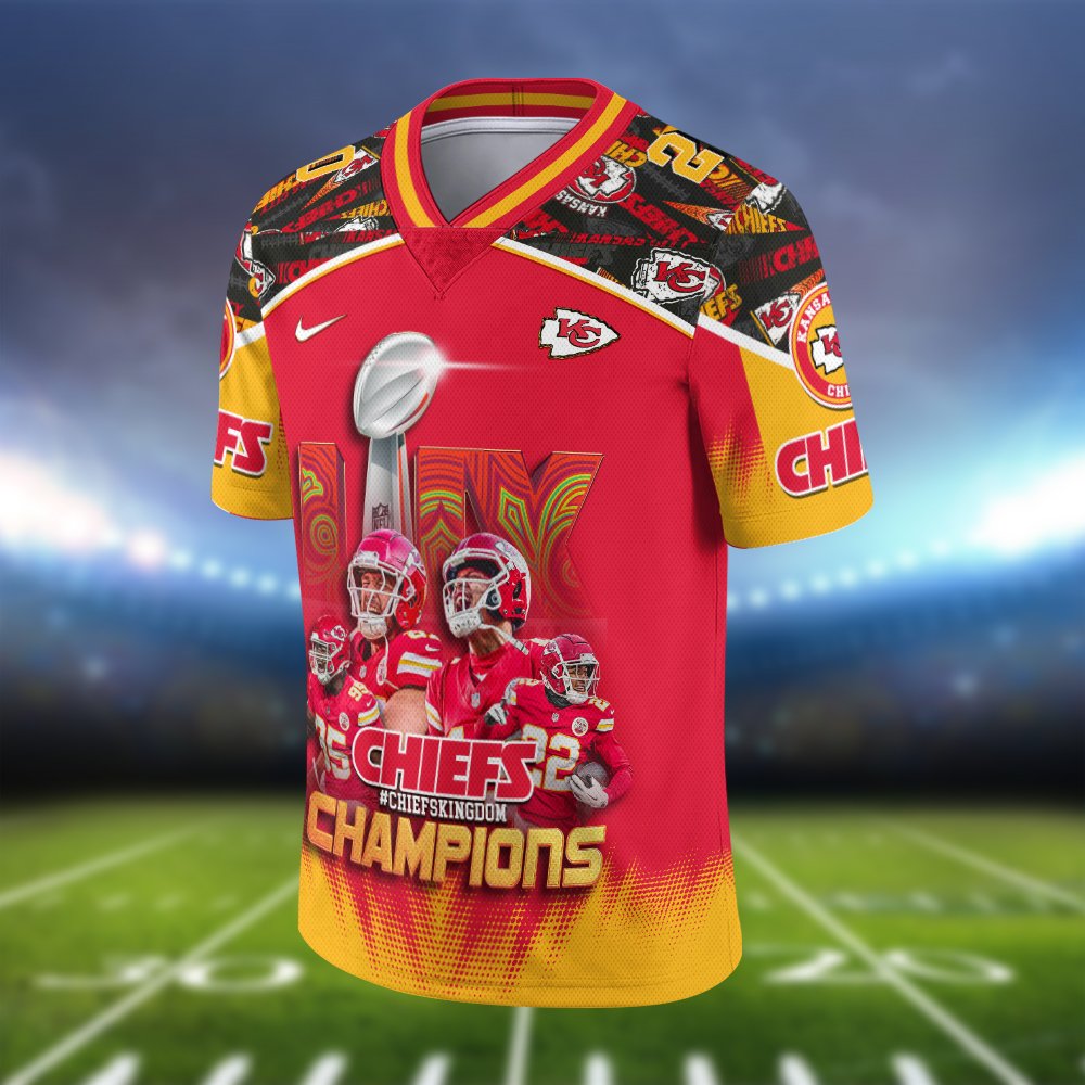 Alternative view of Kansas City Chiefs Champions Super Bowl  2025 Vneck Football Jersey Personalized Your Name And Number, Football Shirt For Fans, Fan Gifts ETHY-0206721