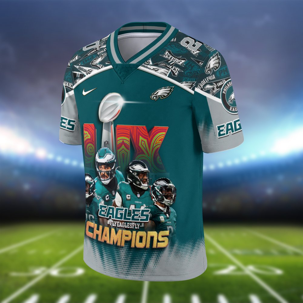 Alternative view of Philadelphia Eagles Champions Super Bowl  2025 Vneck Football Jersey Personalized Your Name And Number, Football Shirt For Fans, Fan Gifts ETHY-0206721