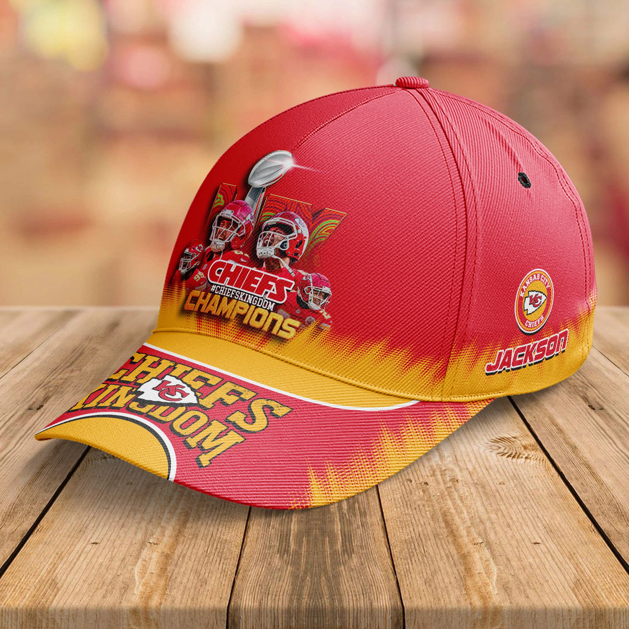 Alternative view of Kansas City Chiefs Team Champions Super Bowl  2025 Cap Personalized Your Name, Sport Cap For Fan, Sport Gifts ETHY-0206720