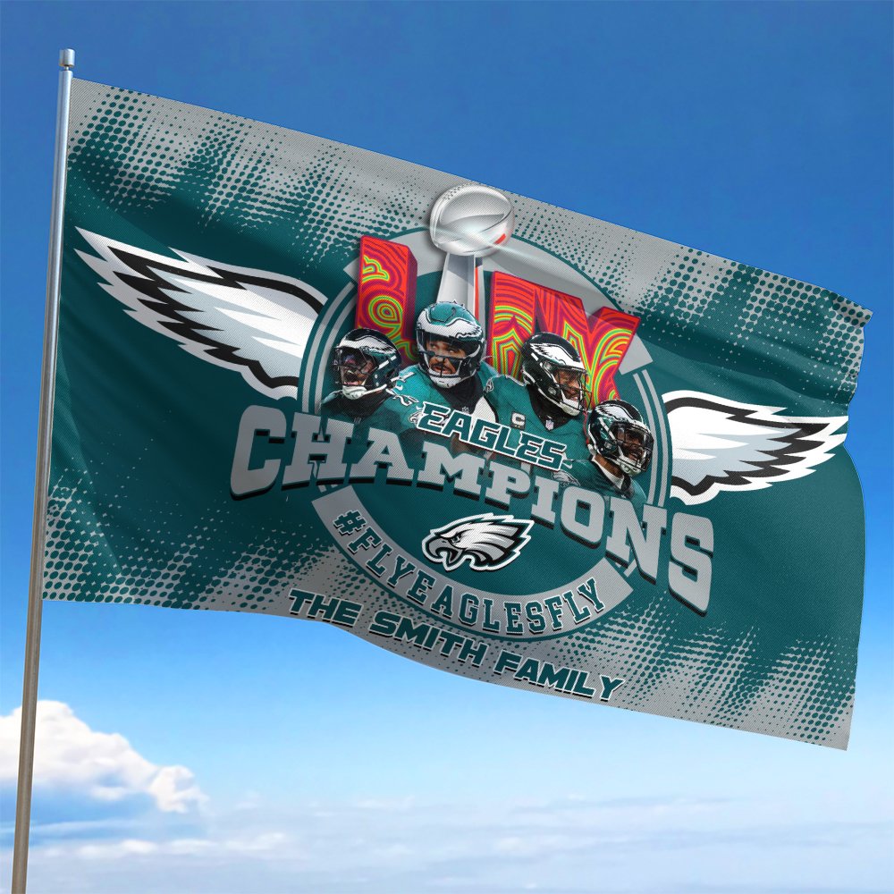 Alternative view of Philadelphia Eagles Champions Super Bowl  2025 3X5ft And 4X6ft Flag Personalized Your Family Name, Sport Flag For Fan , Sport Home Decorations ETHY-0206722