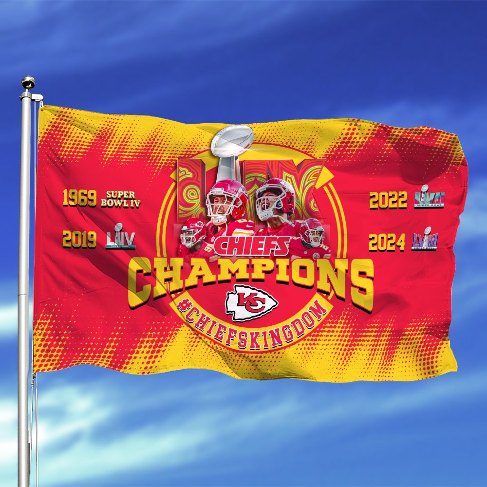 Kansas City Chiefs Champions Super Bowl  2025 3X5ft And 4X6ft Flag, Sport Flag For Fan , Sport Home Decorations ETHY-0206722