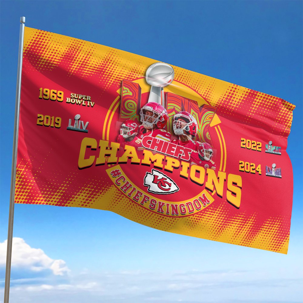 Alternative view of Kansas City Chiefs Champions Super Bowl  2025 3X5ft And 4X6ft Flag, Sport Flag For Fan , Sport Home Decorations ETHY-0206722