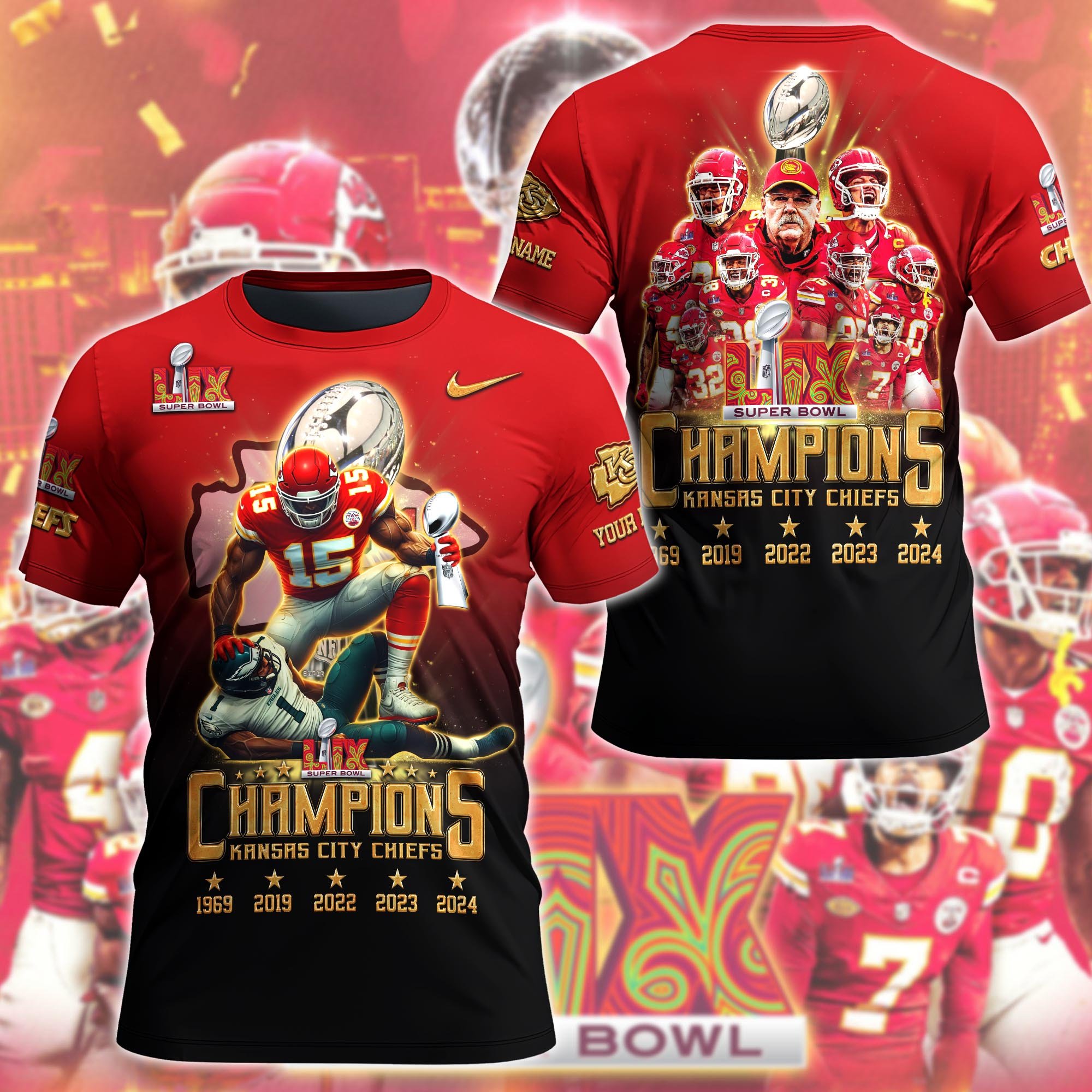  Kansas City Chiefs T-shirt Custom Name, Sport Team Shirt For Fans, Sport Gifts ETRG-0113451