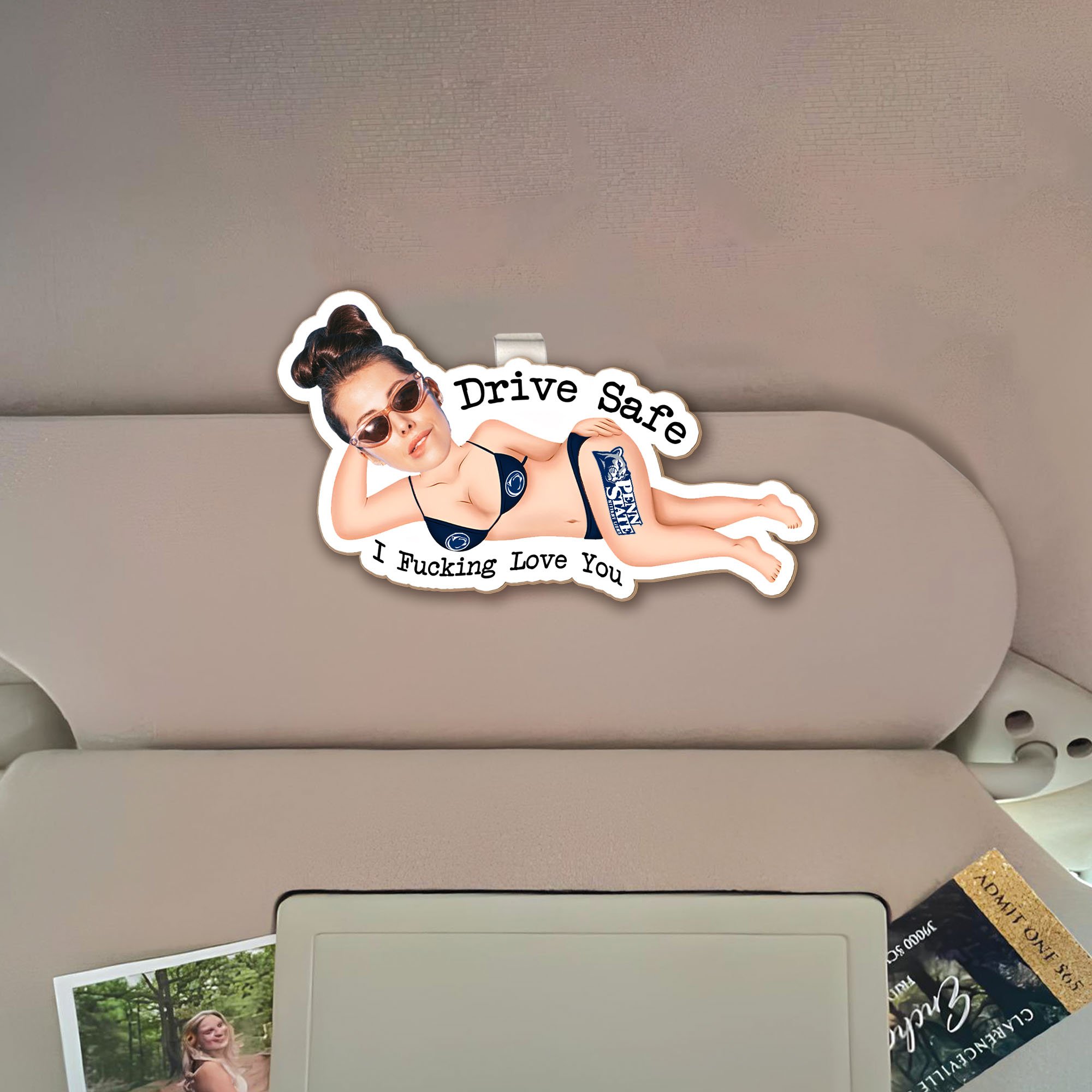 Alternative view of Penn State Nittany Lions 1 Layered Sun Visor Clip Personalized Your Image And Text, Sport Visor Car, Sport Decorations , Gift For Him, Gift For Valentines ETHY-0210782