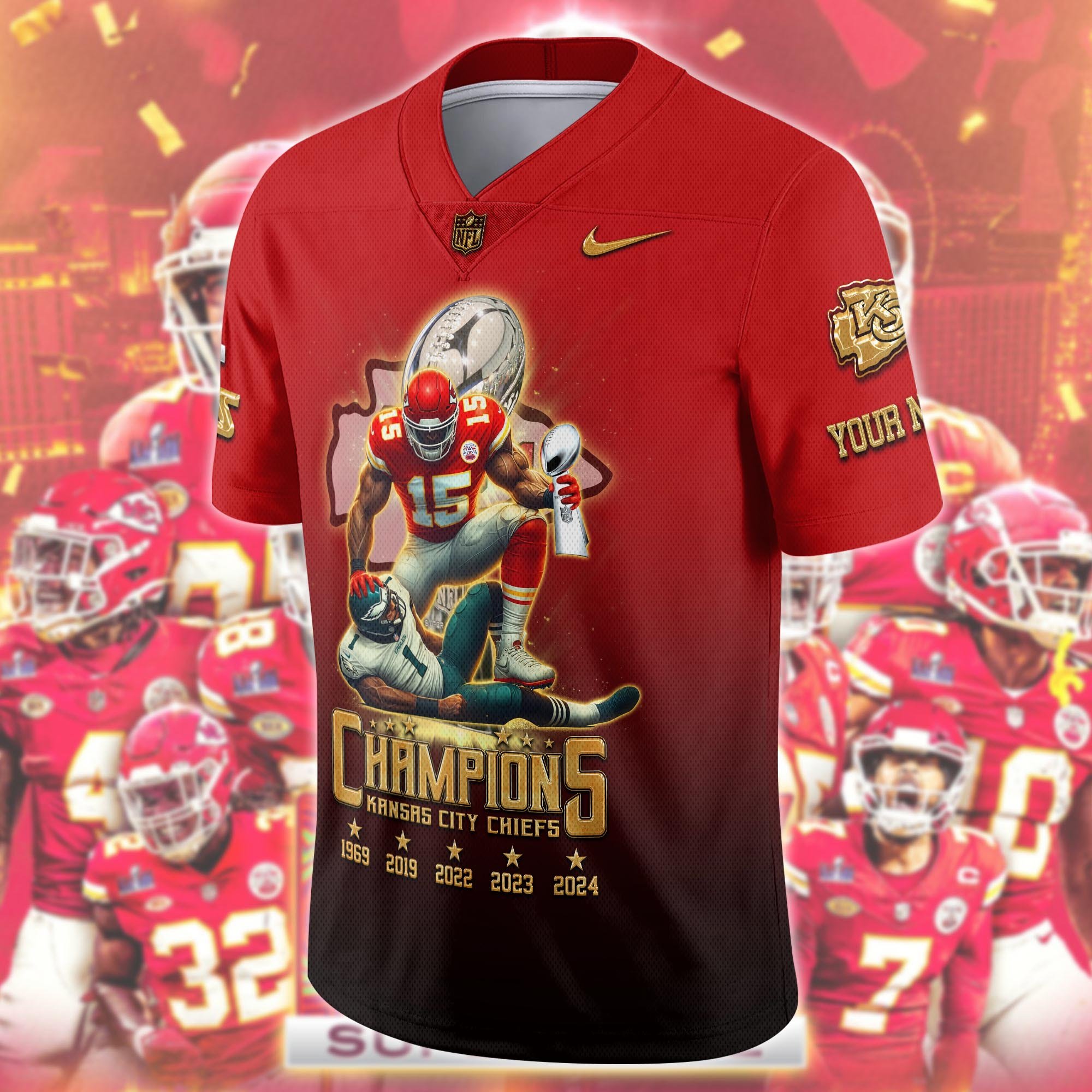 Alternative view of  Kansas City Chiefs Football Jersey Custom Name, Football Jerseys, Football Lovers Gifts ETRG-0122621