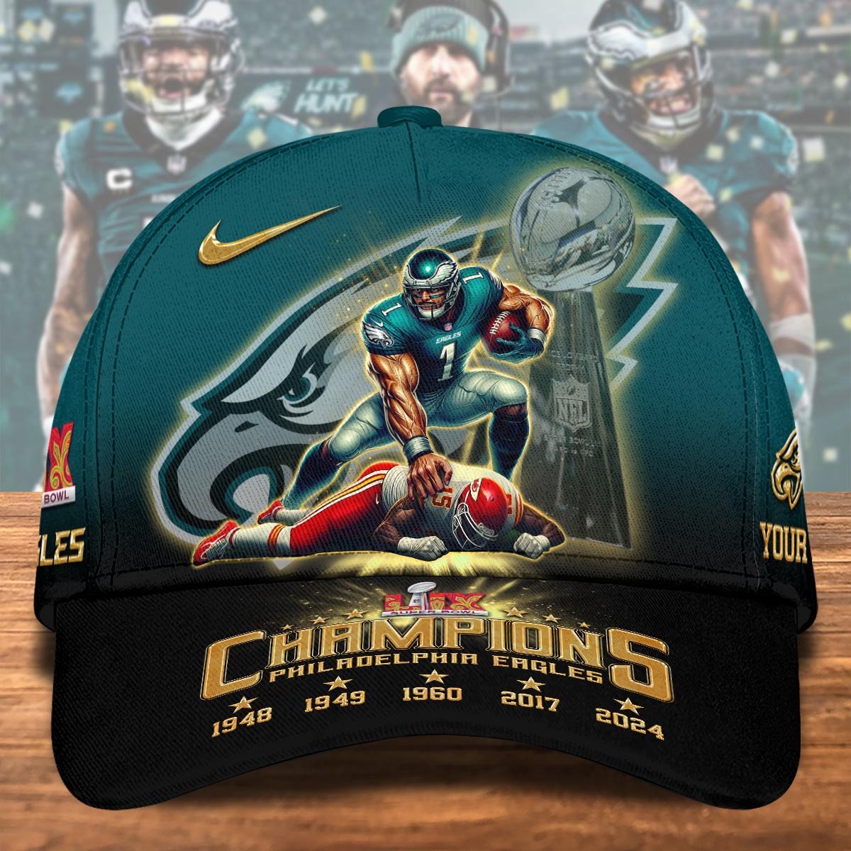 Alternative view of Philadelphia Eagles Champions Super Bowl 2025 Cap Custom Your Name, Football Caps, Football Lovers Gifts ETRG-0204669