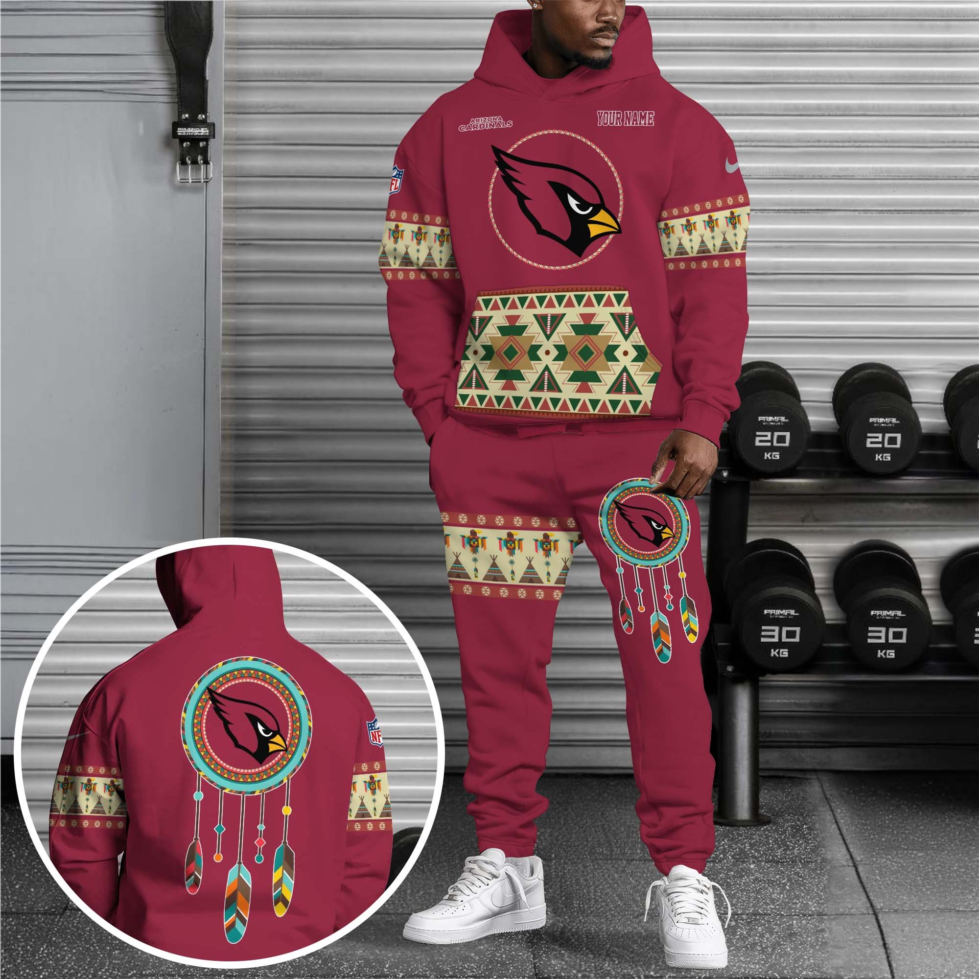 Arizona Cardinals Hoodie Sweatpants Set Custom Your name, Sport Hoodie Sweatpants Set, Sport Gifts For Fan EHIVM-0107349