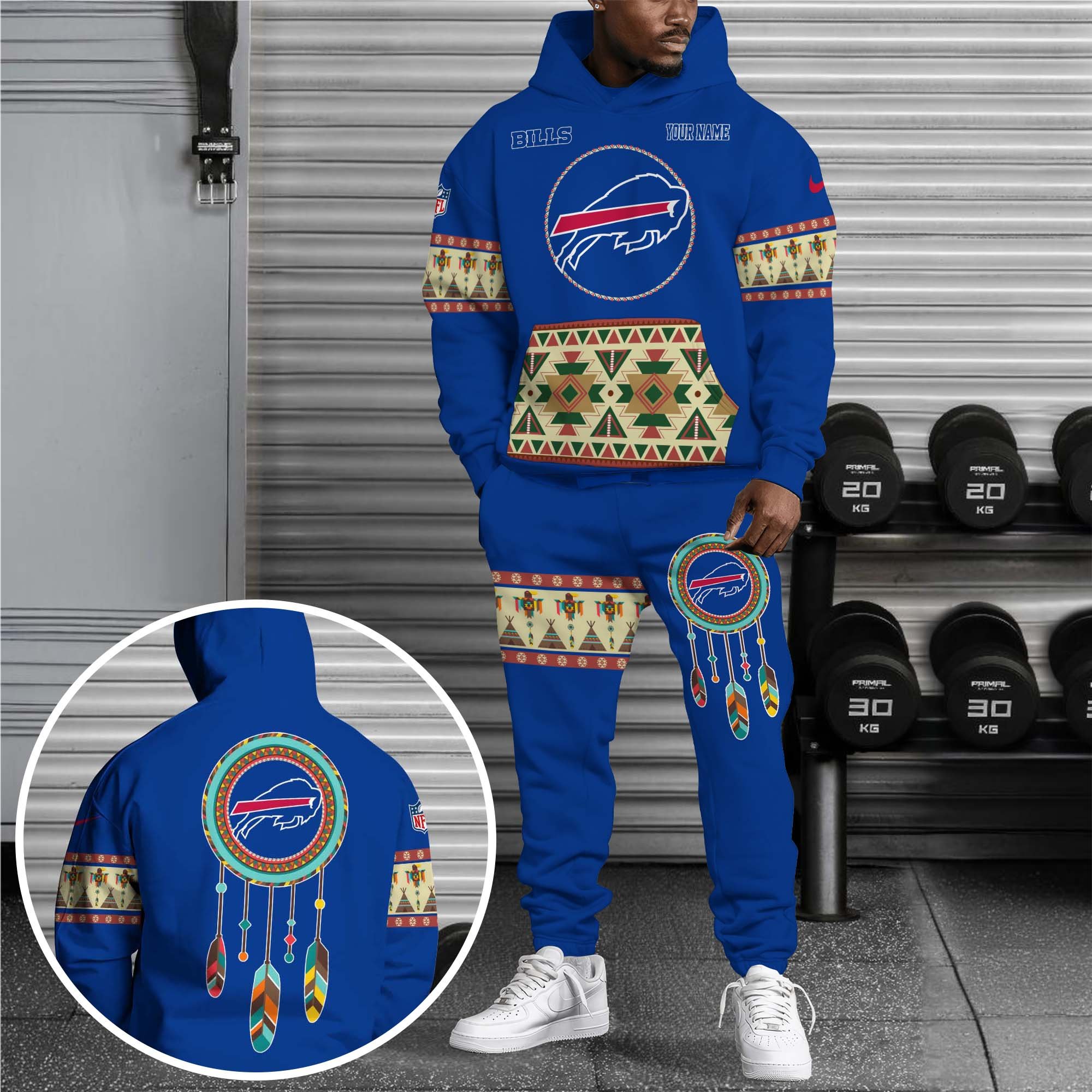 Buffalo Bills Hoodie Sweatpants Set Custom Your name, Sport Hoodie Sweatpants Set, Sport Gifts For Fan EHIVM-0107349